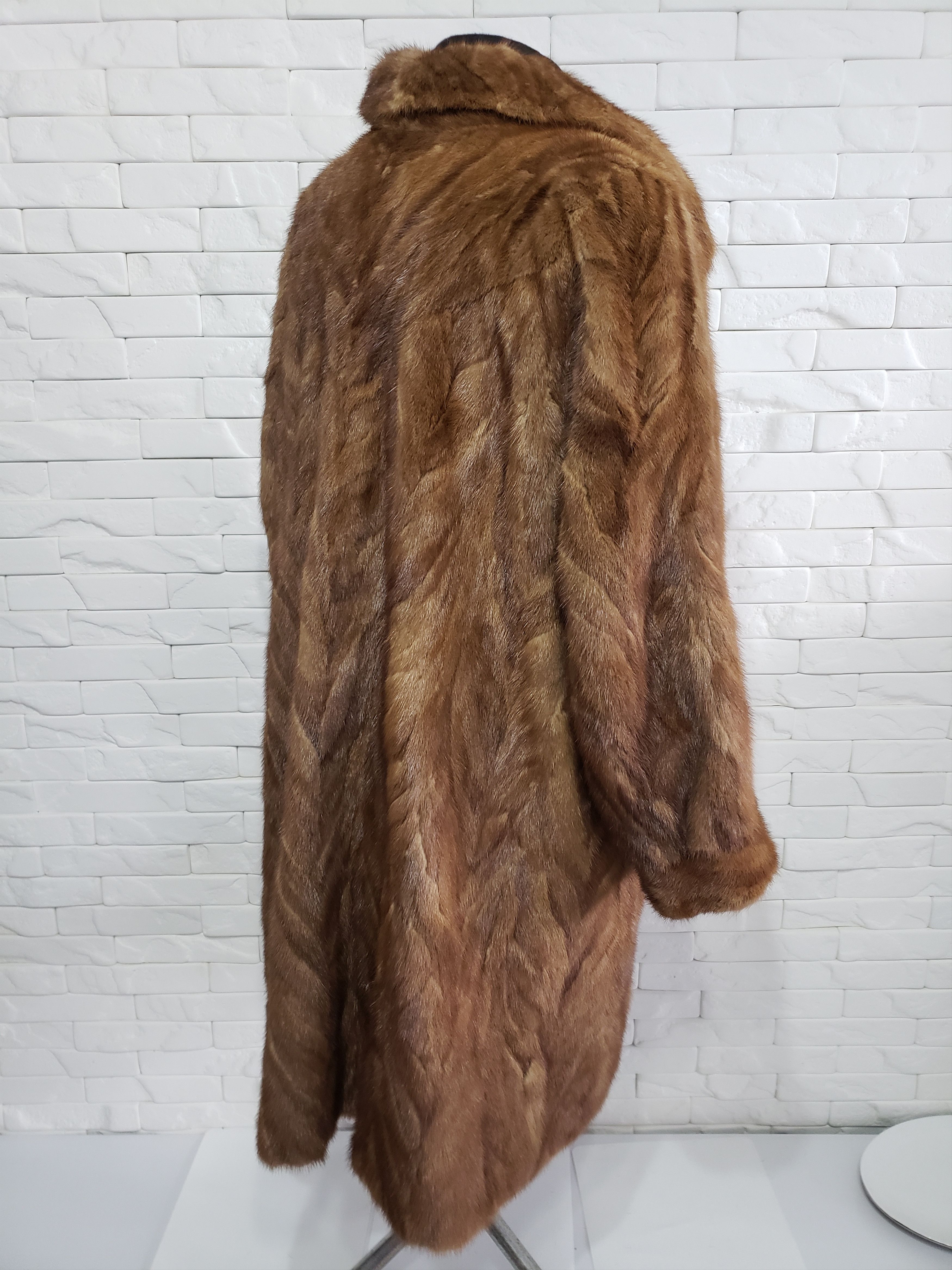 Genuine Leather × Uniqlo Stylish brown women's mink coat. Size XXL / US 16-18 / IT 52-54 - 5 Thumbnail