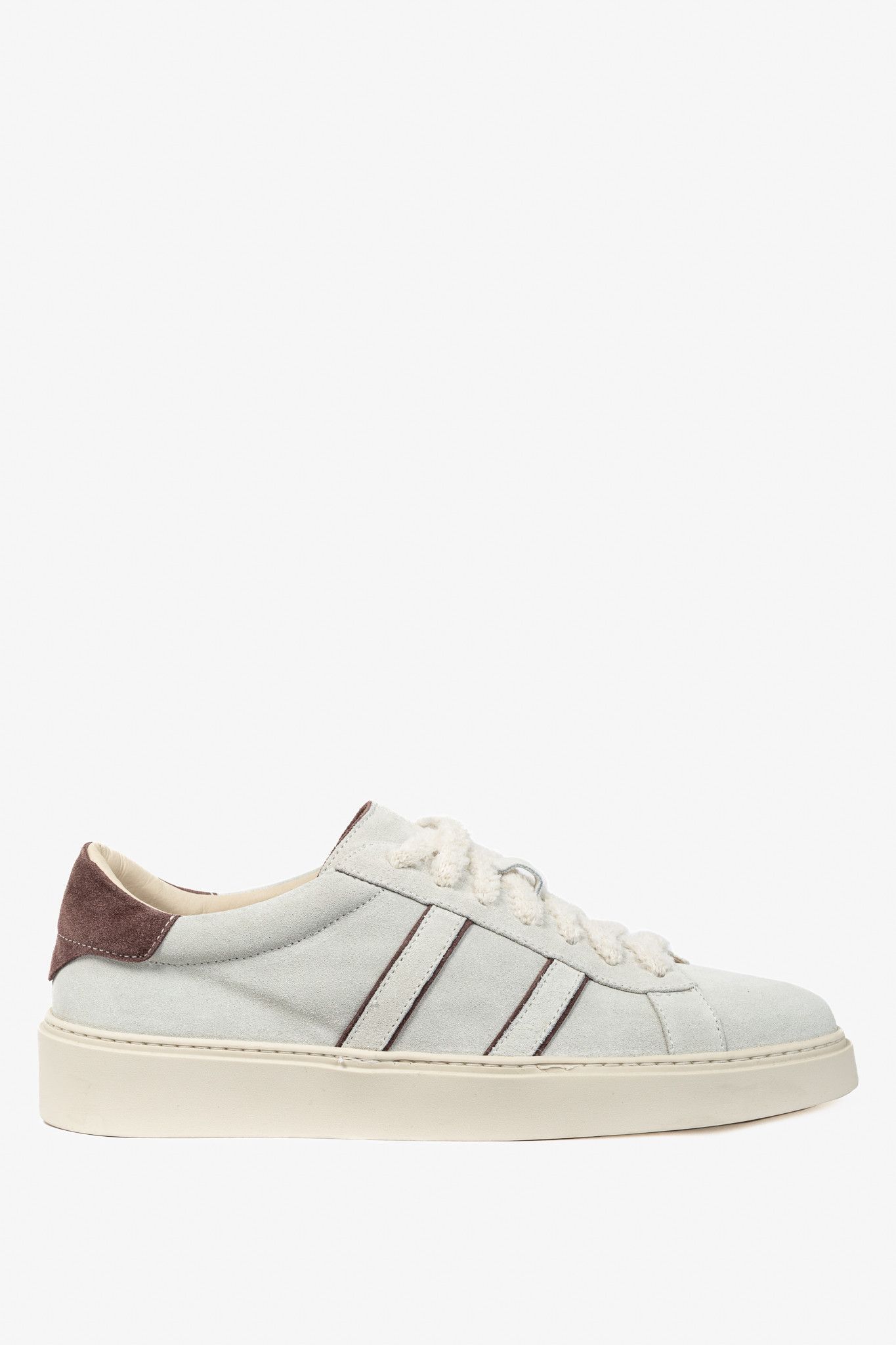 Eleventy Eleventy "White" Suede Double-Stripe Low-Top Sneakers Size US 11 / EU 44 - 1 Thumbnail