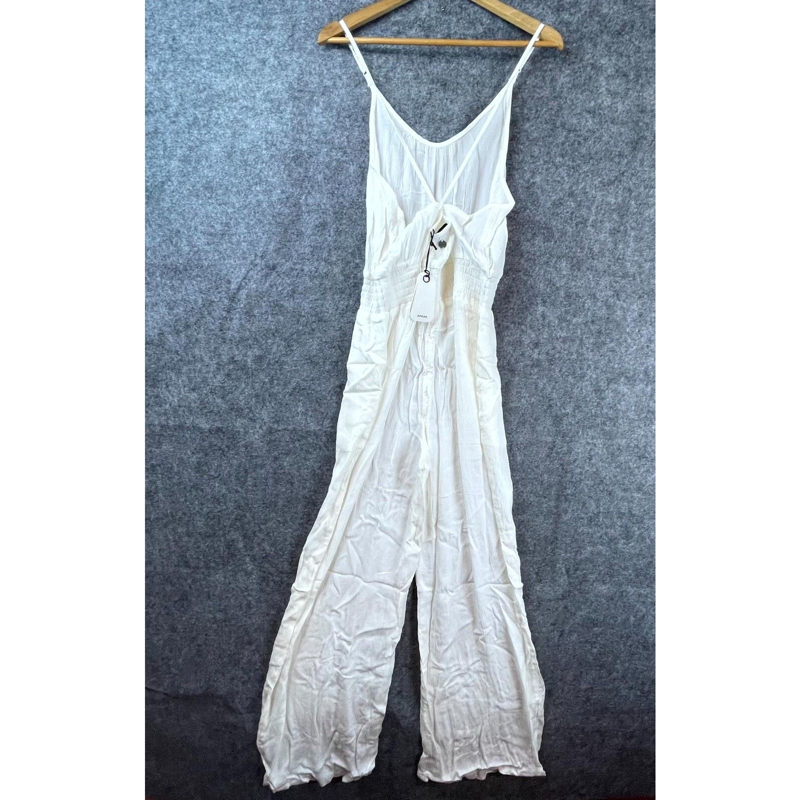 Prana Prana Fernie Wide Leg Jumpsuit Womens L White LIghtweight Size 34" / US 12 / IT 48 - 3 Thumbnail