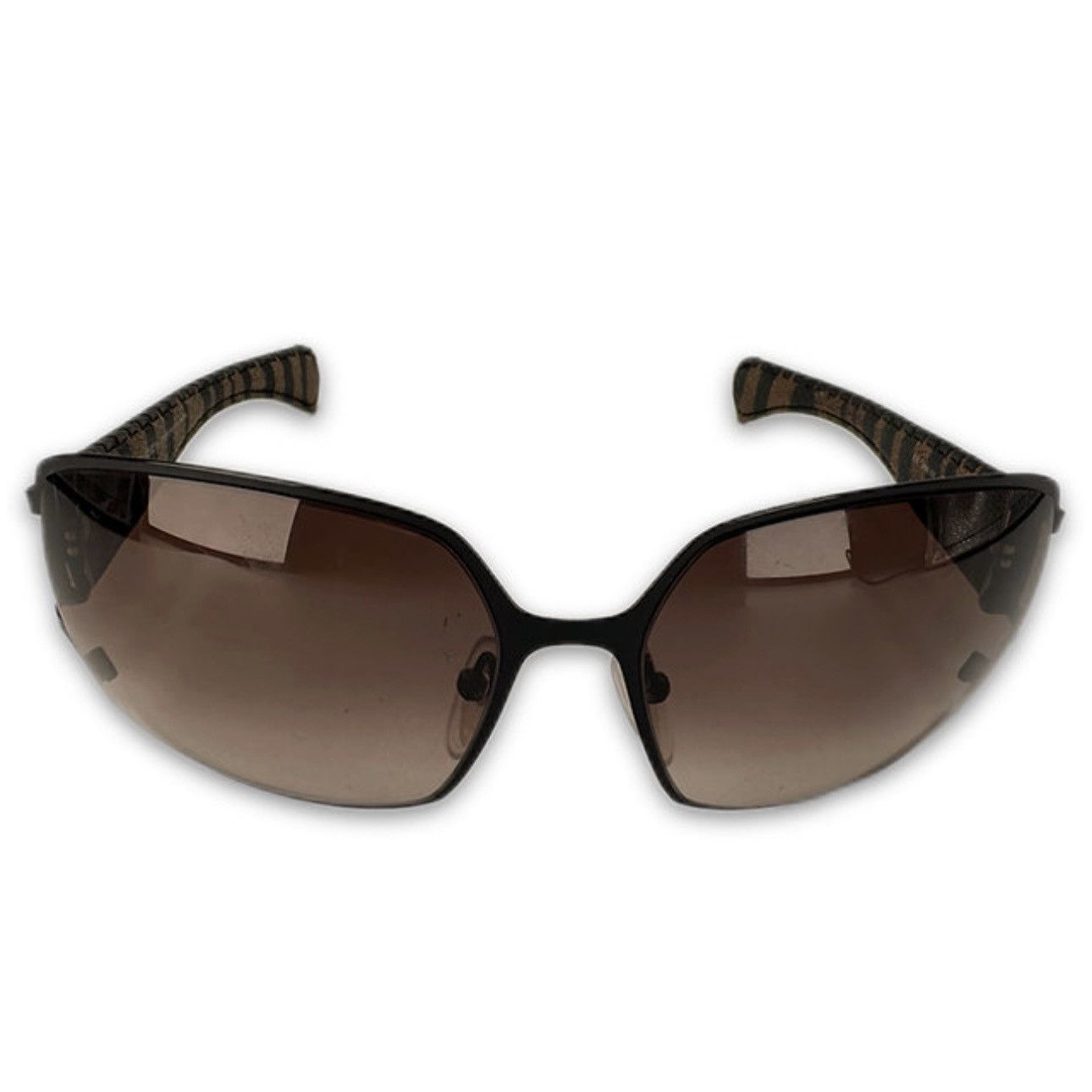 Chrome Hearts Chrome Hearts ‘Poon I’ Brown Camo Silver Scroll Logo Glasses Size ONE SIZE - 6 Thumbnail