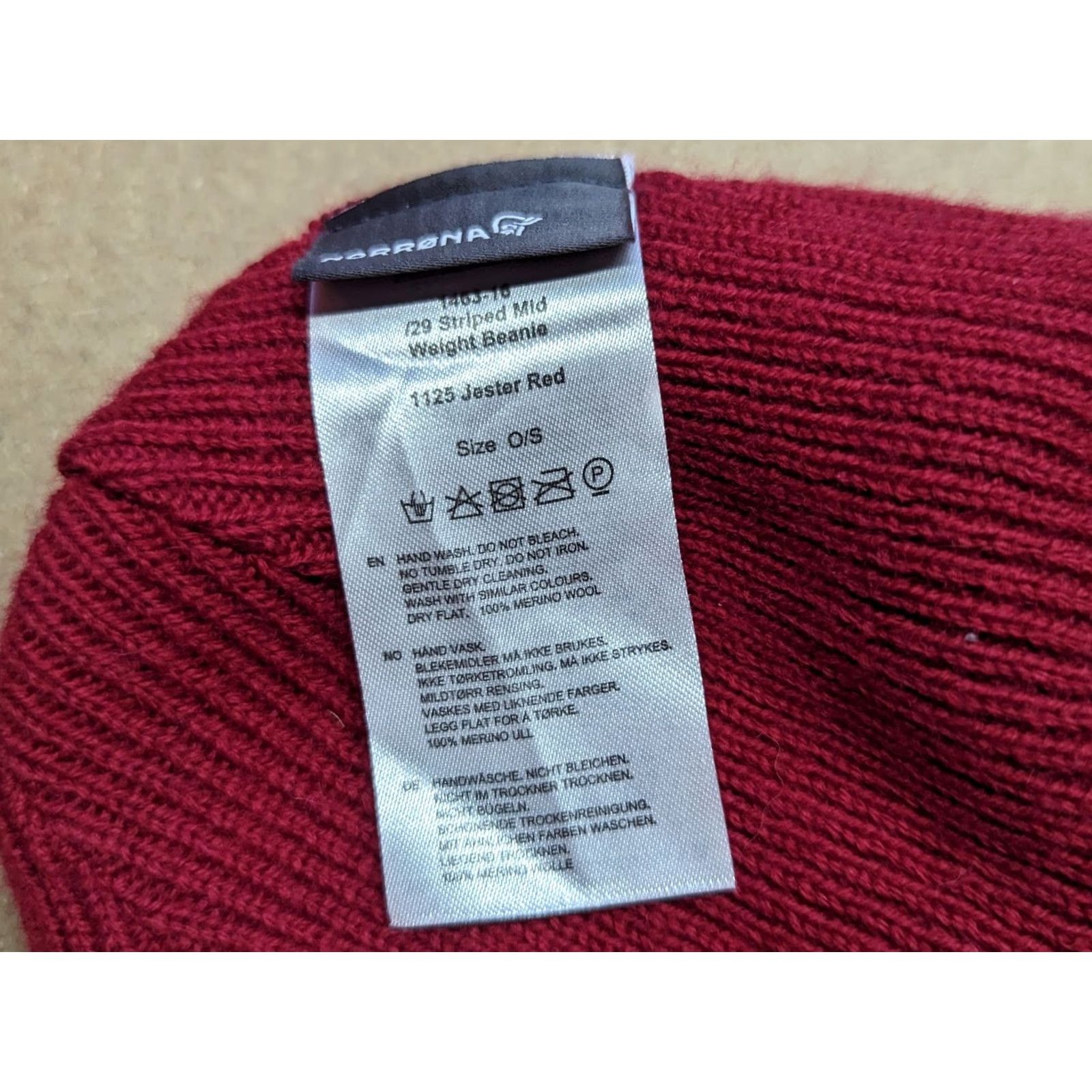 Vintage Norrona Beanie Hat Striped Mid Weight 100% Merino Wool One Size Jester Red Unisex Adults Knit Thermal Water Resistant Mens Womens Size ONE SIZE - 7 Thumbnail