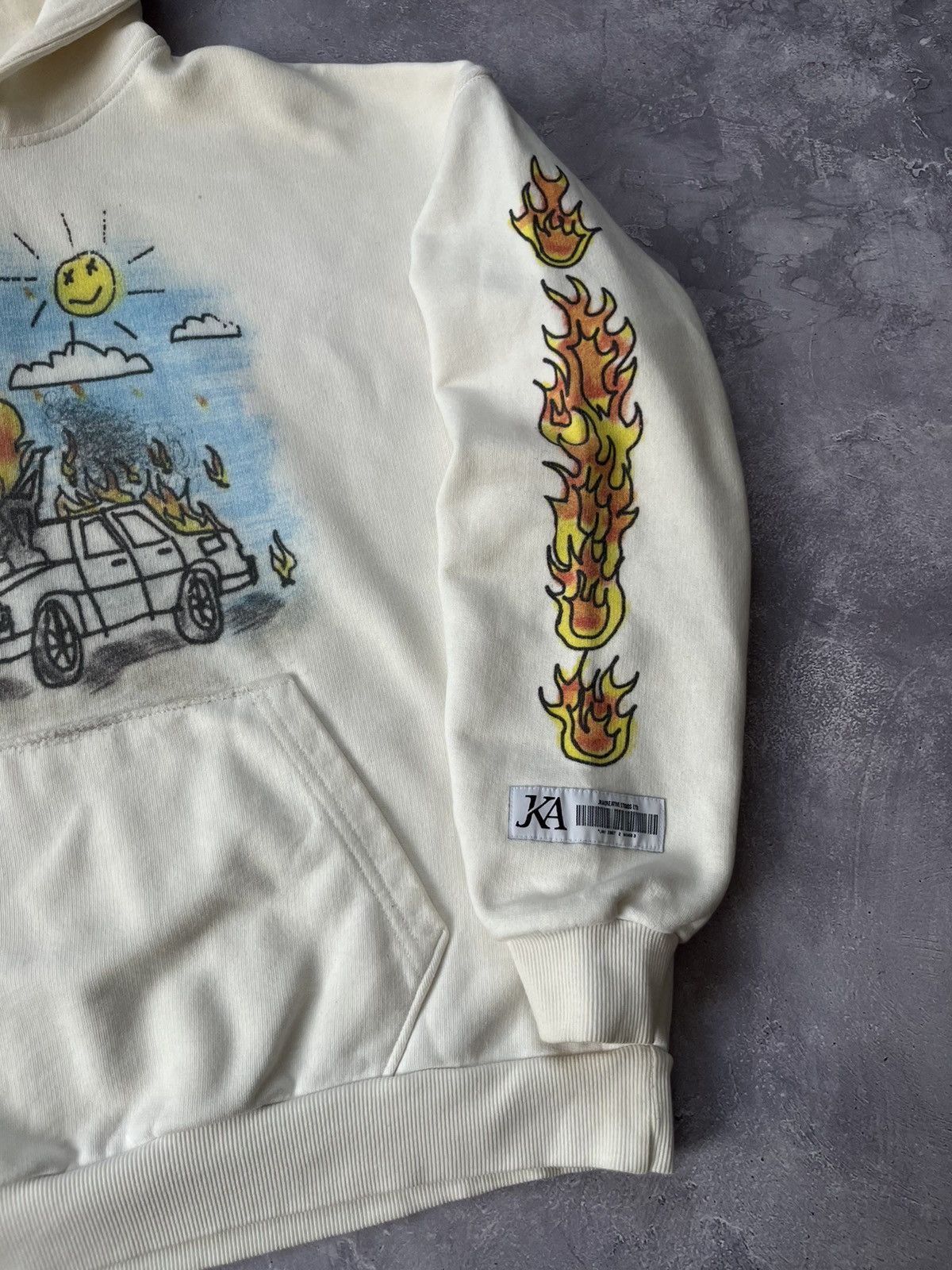 Japanese Brand JK Attire revenge sketch print oversized hoodie flame Size US M / EU 48-50 / 2 - 3 Thumbnail