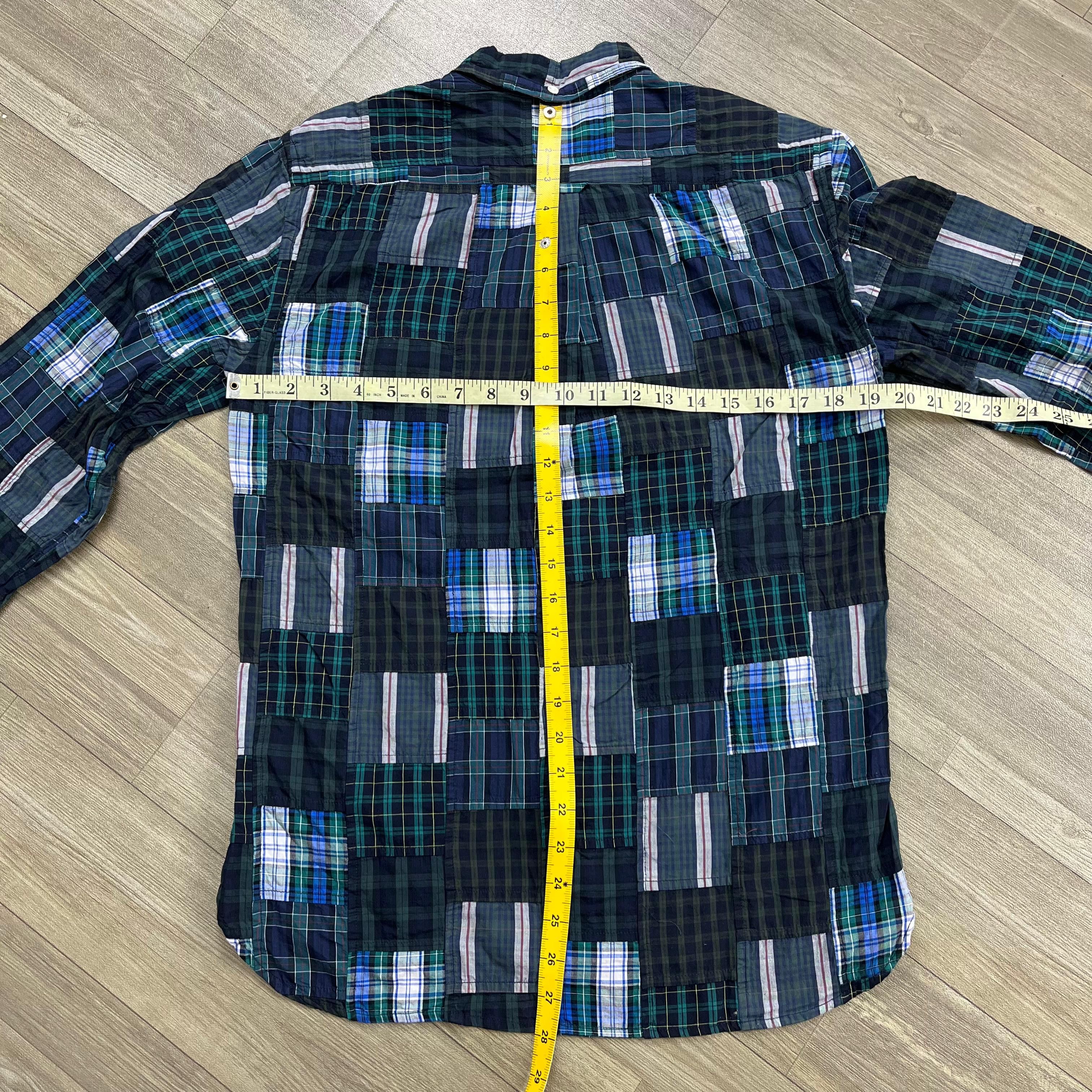 Beams Plus 00's Beams Plus Japanese Brand Patchwork Plaid Long Shirt Size US M / EU 48-50 / 2 - 16 Thumbnail