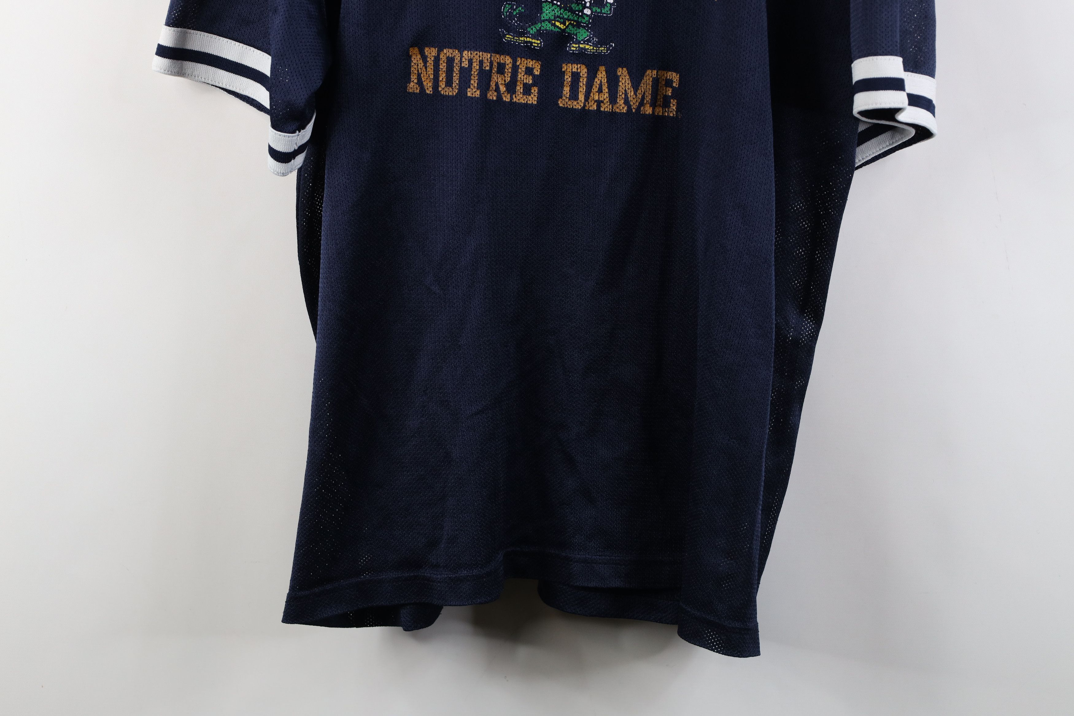 Vintage Vintage 90s Notre Dame University Mesh Ringer T-Shirt Jersey Size US XL / EU 56 / 4 - 3 Thumbnail