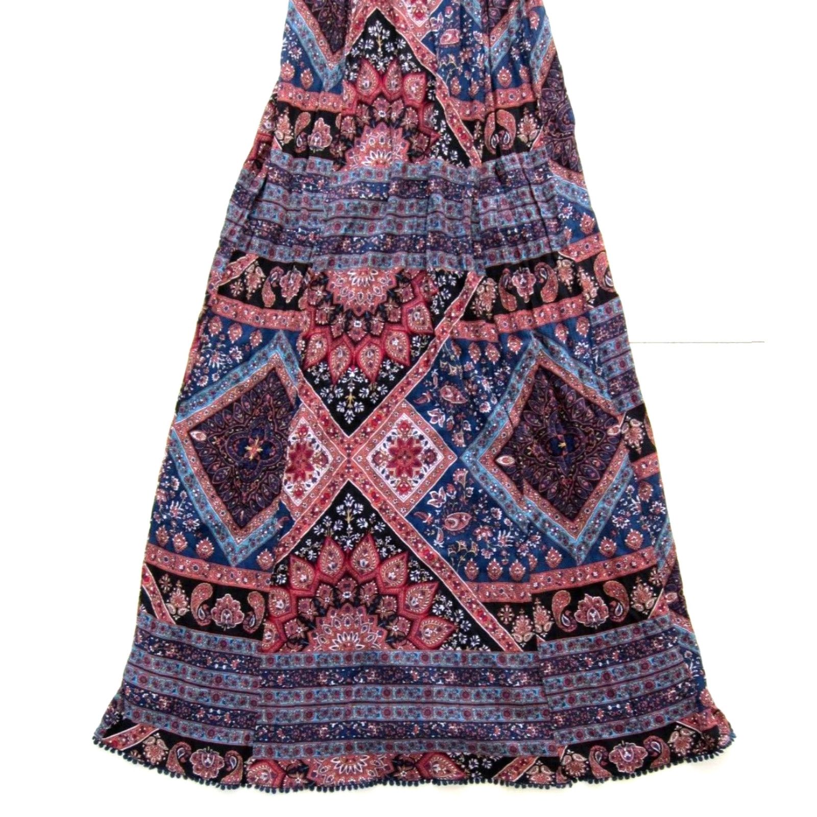 American Eagle Outfitters VINTAGE American Eagle Rayon Pink Blue Black Paisley Floral Long Maxi Tank Slip Dress XS Size XS / US 0-2 / IT 36-38 - 7 Thumbnail
