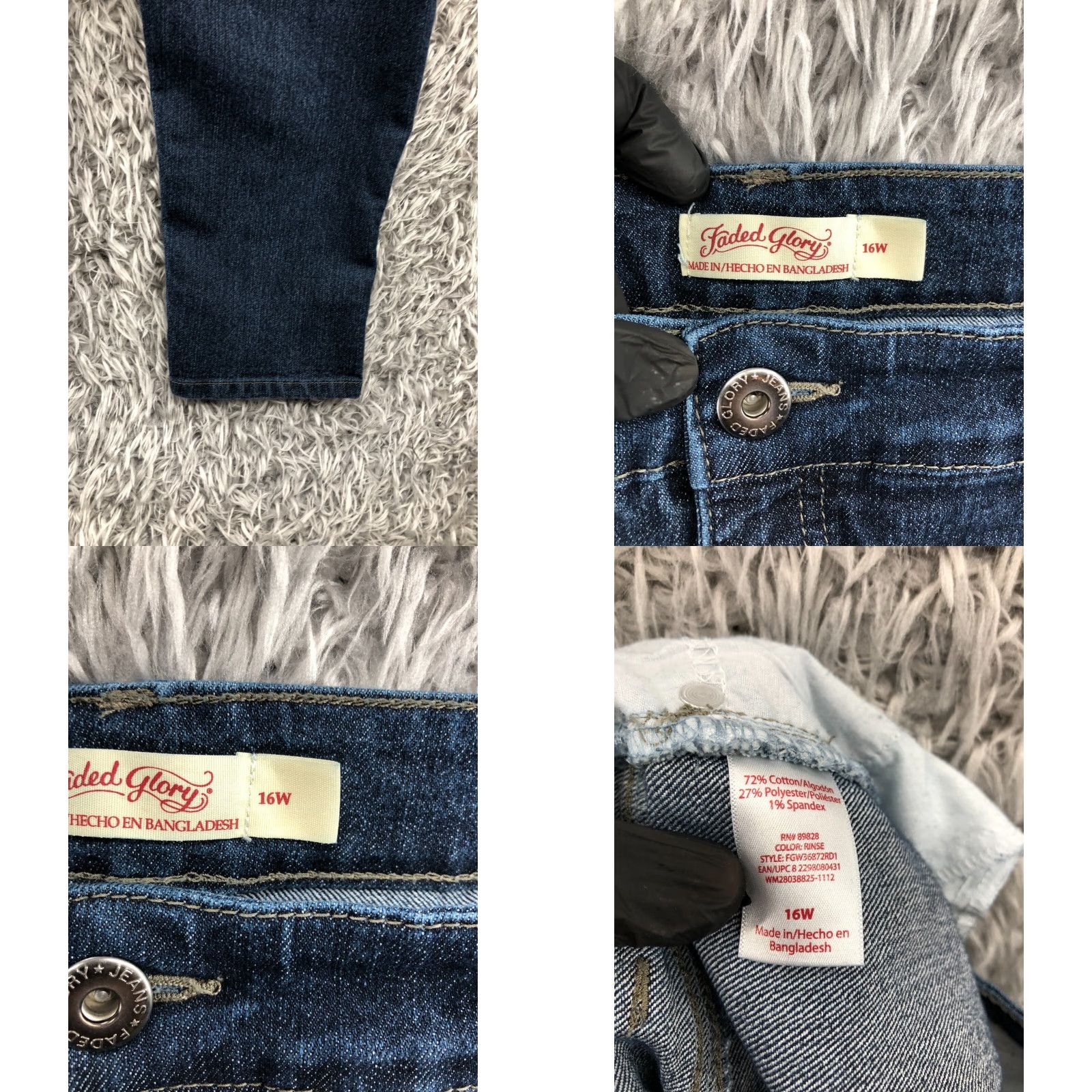 Faded Glory Faded Glory Jeans Skinny Womens 16W Regular 36 Blue Denim 5-Pocket Shirt Category Size 38" / US 16 / IT 52 - 8 Thumbnail