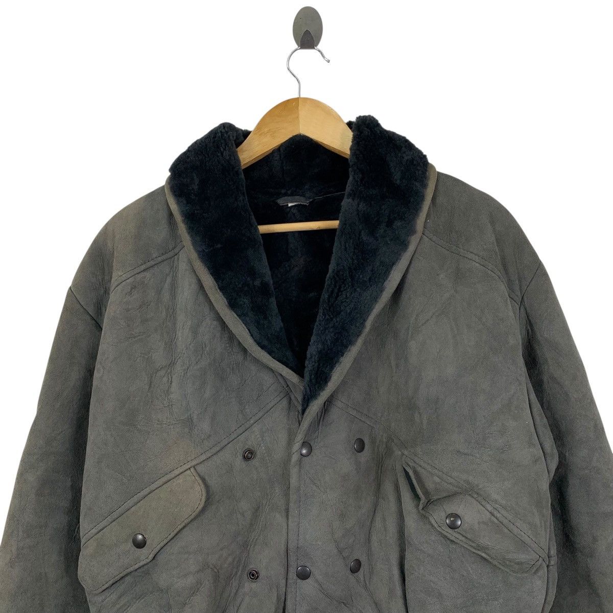 Vintage Vintage 90s HOMESTEAD SHEEPSKIN G.L. Bowron co Bomber Jacket Size US L / EU 52-54 / 3 - 2 Thumbnail