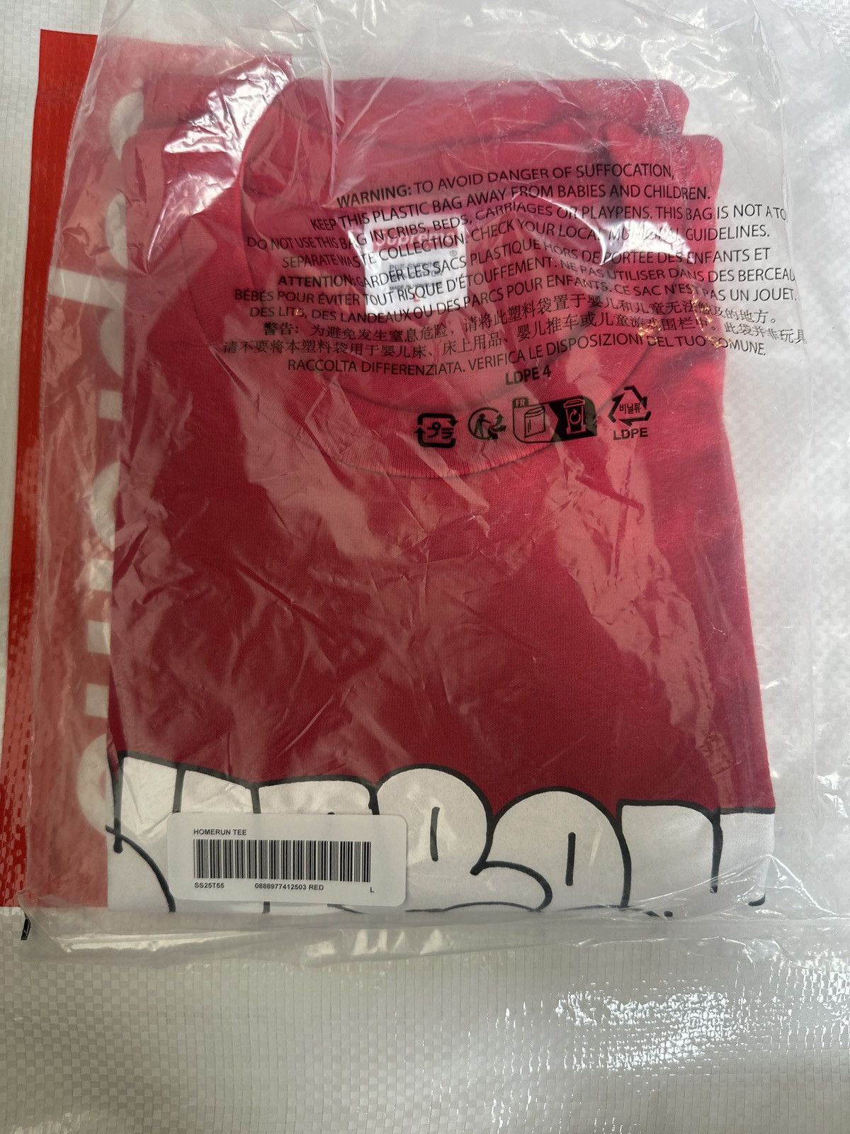 Streetwear × Supreme × Vintage Supreme x Homerun tee (red) L [IN 