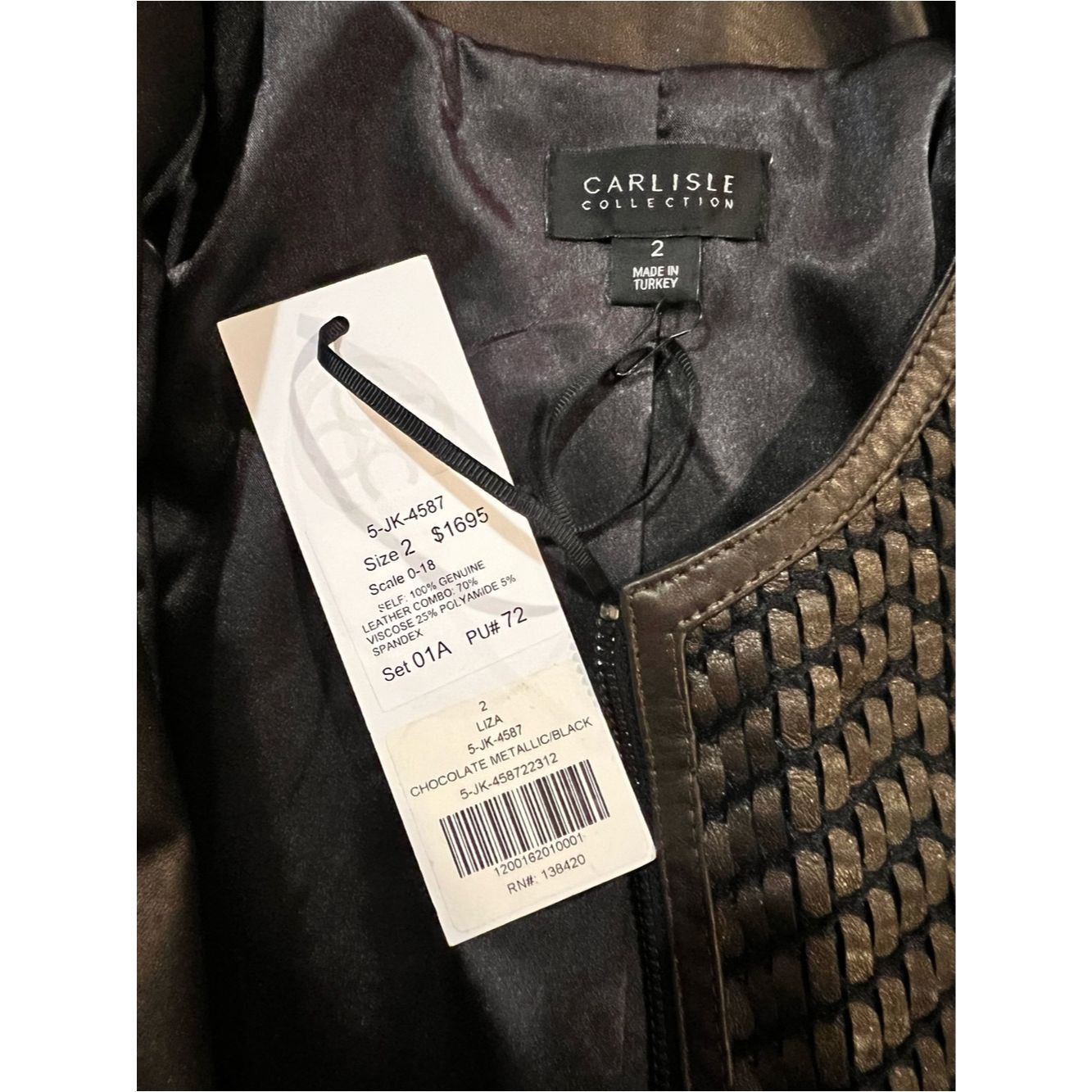 Other Carlisle Collection Metallic Woven Leather Jacket Bronze Bl Size S / US 4 / IT 40 - 4 Thumbnail
