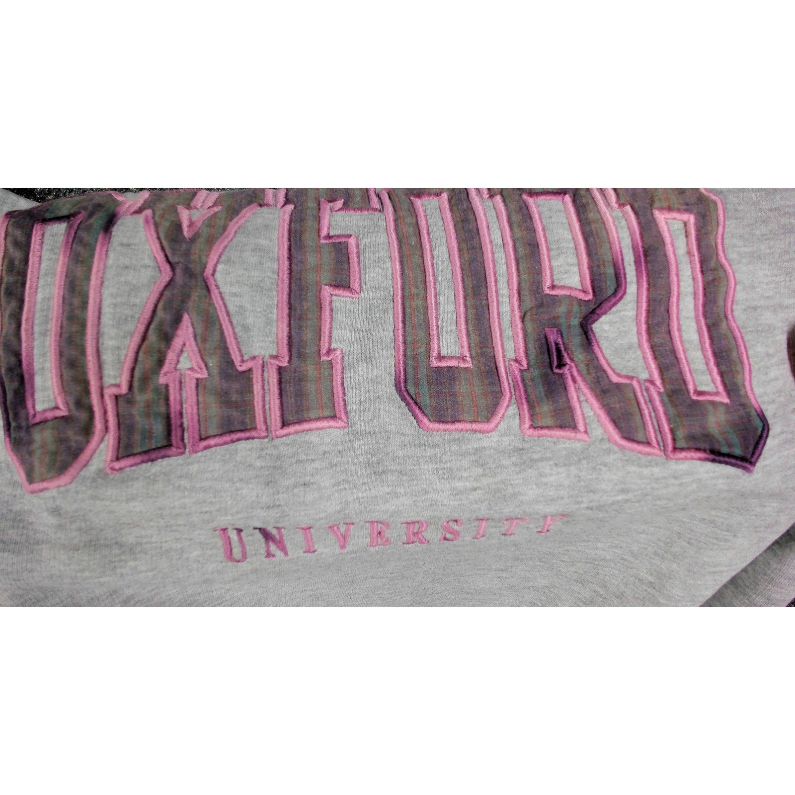 Vintage Vintage Y2K Boxy Oxford University Plaid Spellout Sweatshirt Size L / US 10 / IT 46 - 9 Thumbnail
