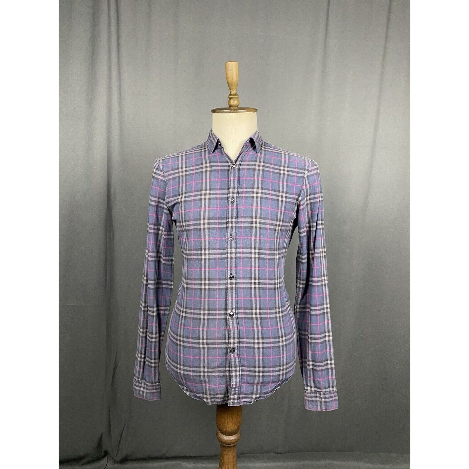Burberry Burberry Nova Check Men's Blue Purple Checked Longsleeve Shi Size US S / EU 44-46 / 1 - 4 Thumbnail