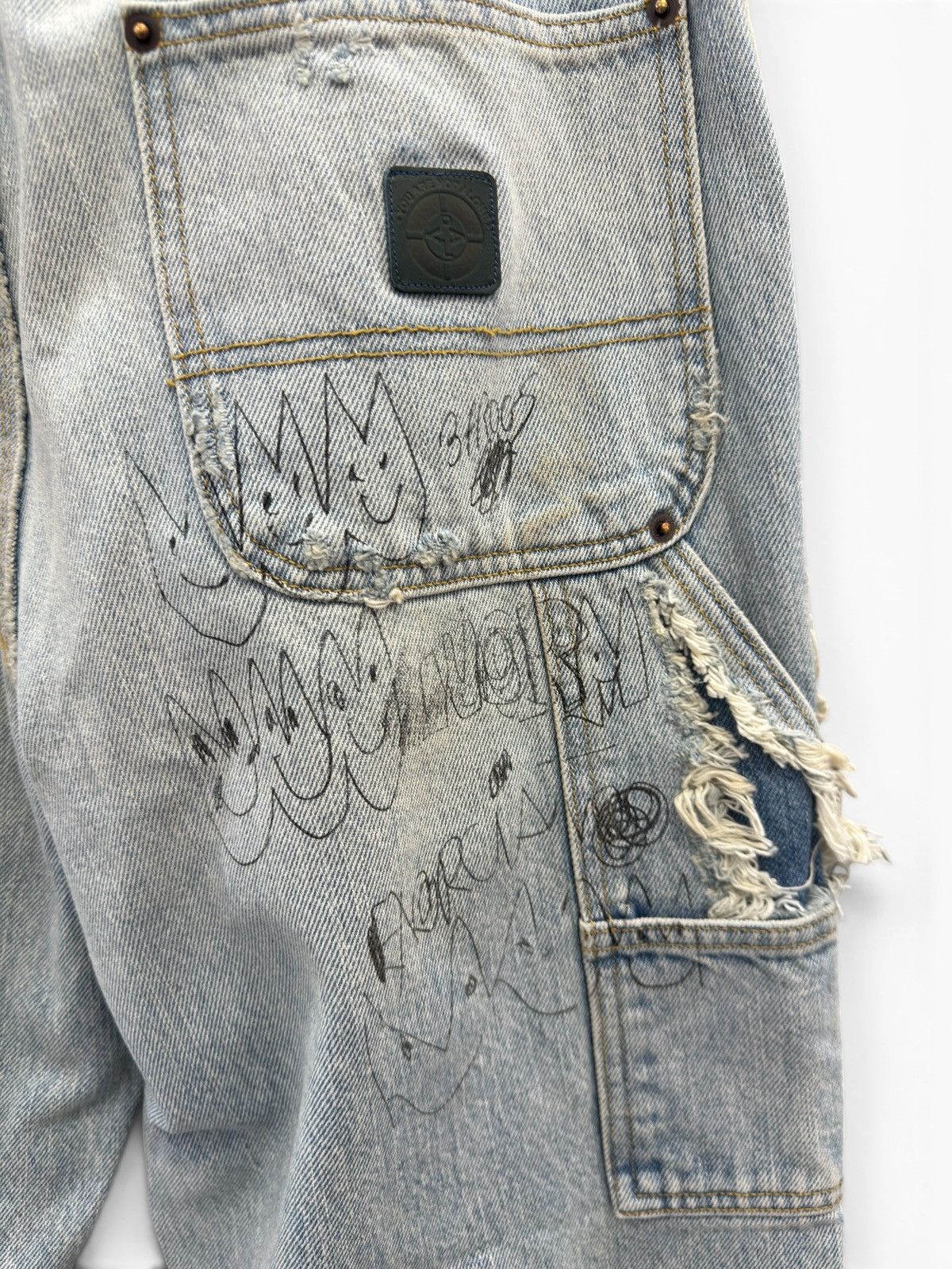 Paly Hollywood Paly Denim Busted Double Knee Pants Size US 32 / EU 48 - 5 Thumbnail