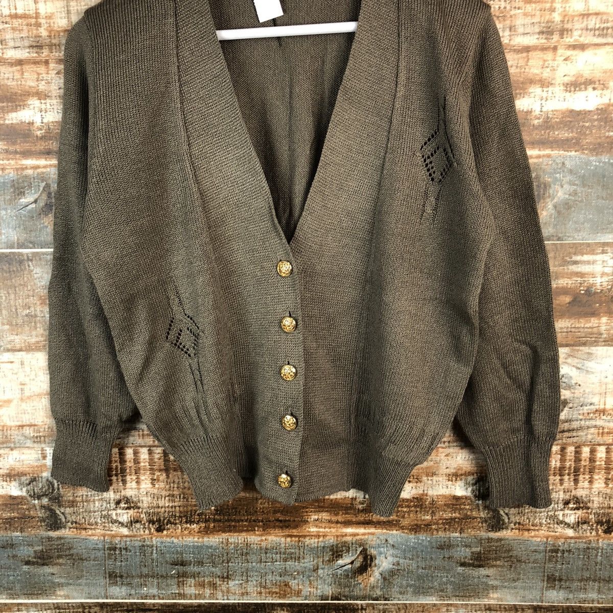 Japanese Brand DL Vinidia Dark Brown Cardigan Knitwear #C490 Size M / US 6-8 / IT 42-44 - 3 Thumbnail