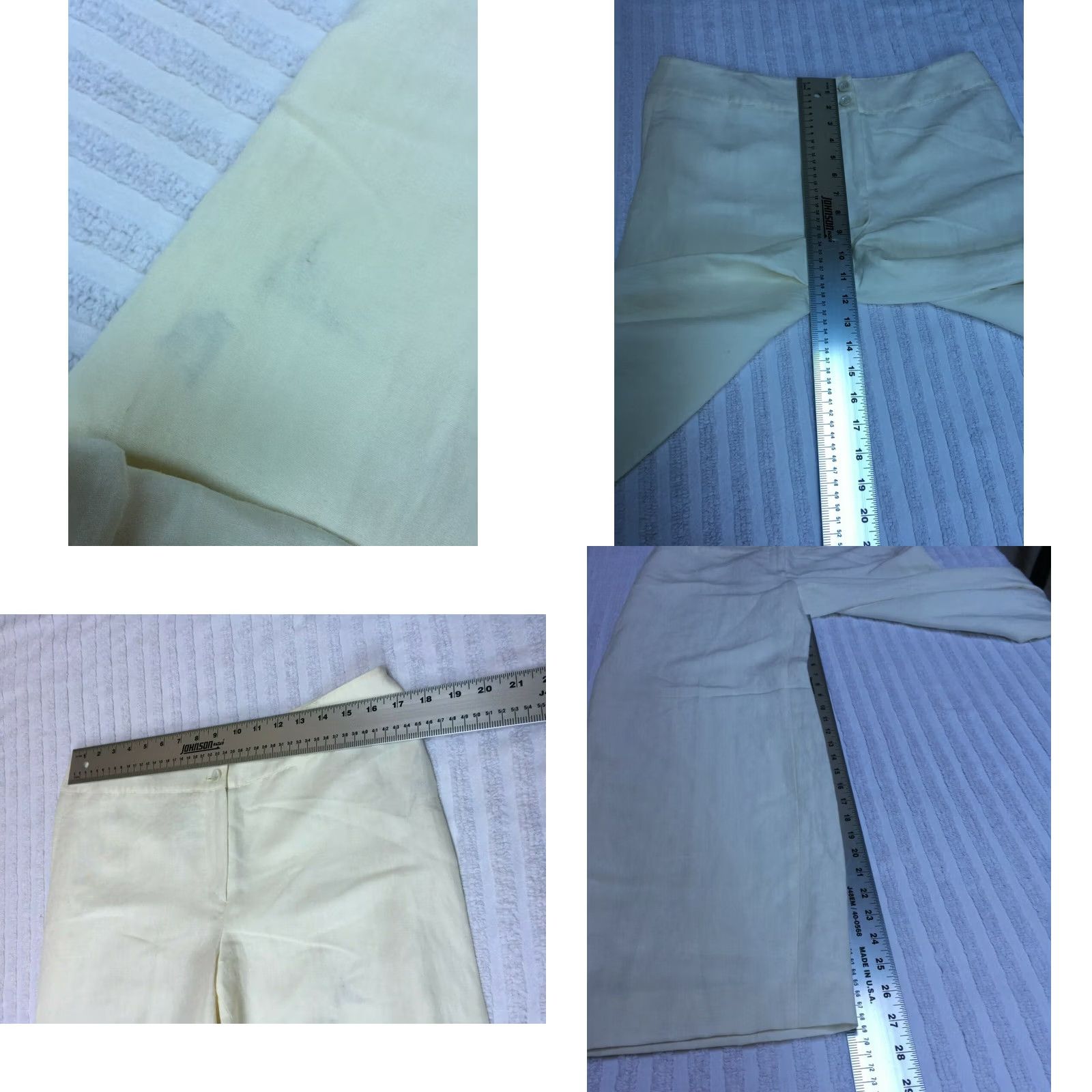 Armani Armani Collezioni Womens Mid-Rise Linen Silk Wide-Leg Pants Ivory Size 10 Casual Size 32" / US 10 / IT 46 - 8 Thumbnail