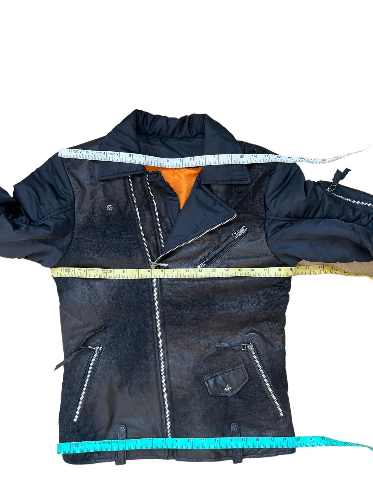14th Addiction 14th Addiction Distress Sheep skin Hybrid Leather Jacket Size US M / EU 48-50 / 2 - 2 Thumbnail
