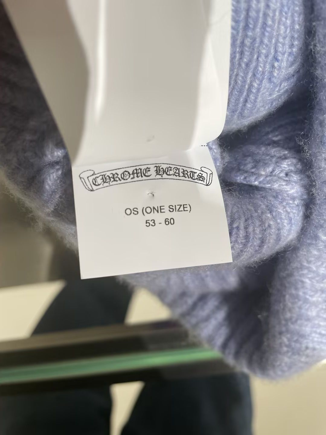 Chrome Hearts Chrome Hearts Baby Blue Cashmere Cross Logo Beanie Size ONE SIZE - 6 Thumbnail