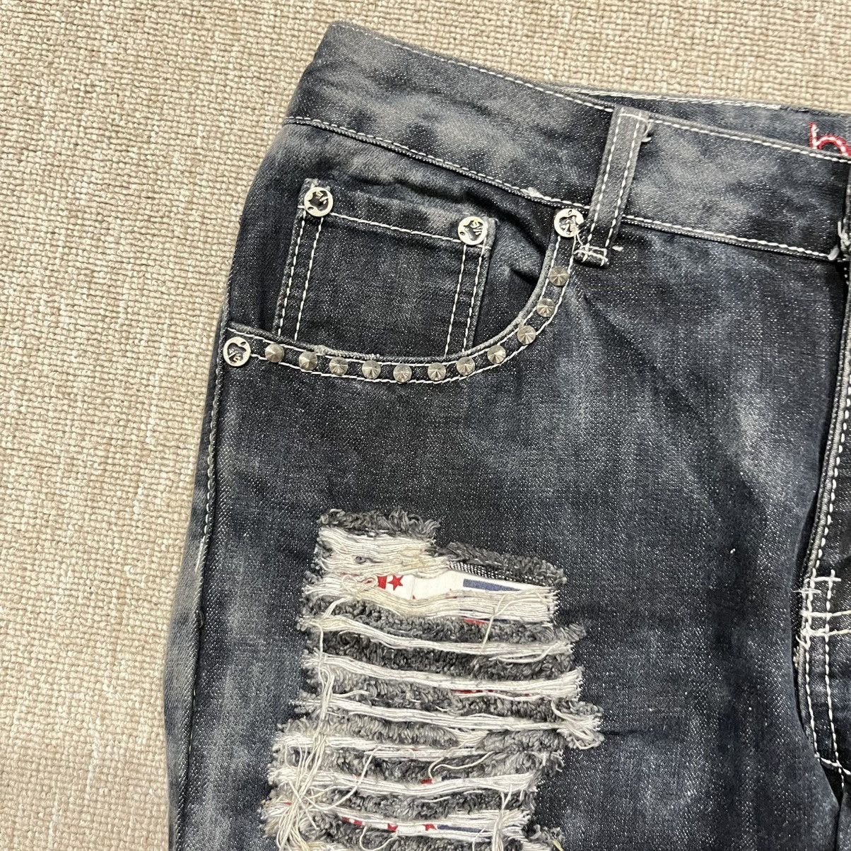 Hysteric Glamour BI Jeans - Skull Destroyed Studed Mud Wash Skinny Jeans Size US 32 / EU 48 - 3 Thumbnail