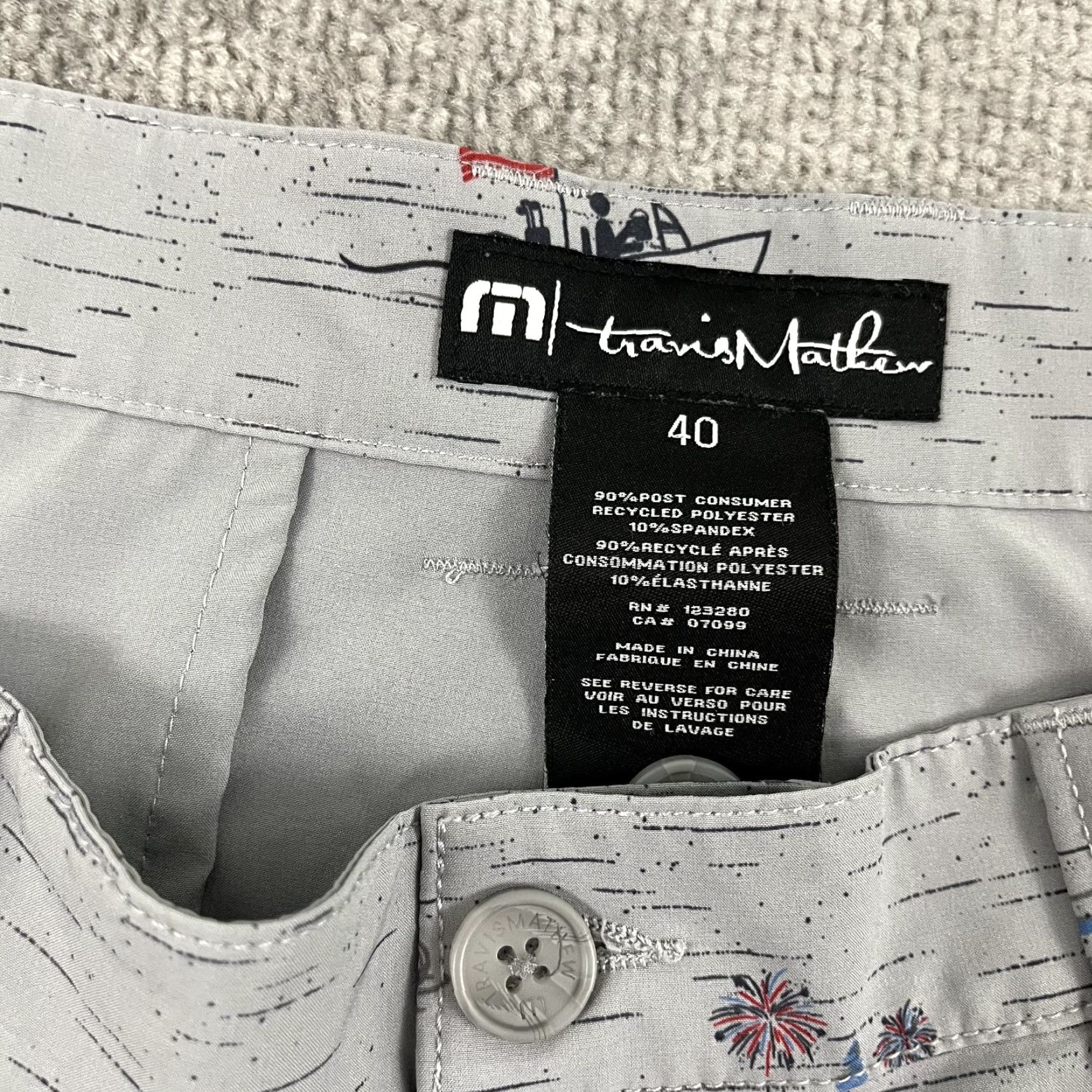 TravisMathew Travis Mathew Shorts Men 40 10" Gray USA Flag Boating Patriotic Chino Size US 40 / EU 56 - 2 Thumbnail