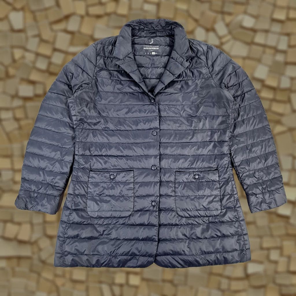 Vintage Conbipel Womens Jacket XL Navy Blue Premium Down Vera Pluma Light Snap Size XL / US 12-14 / IT 48-50 - 1 Thumbnail