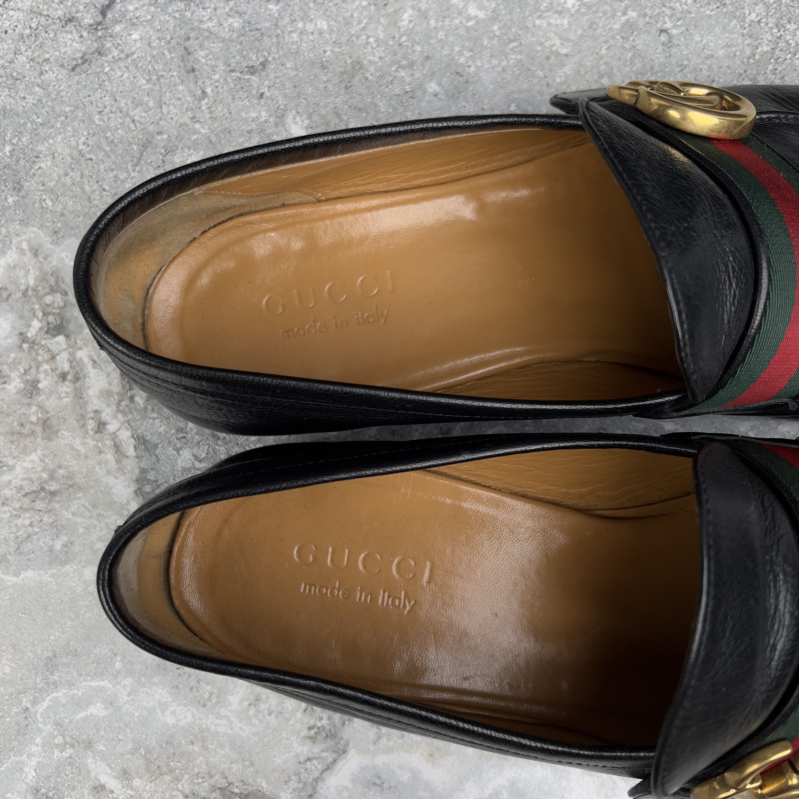 Gucci GUCCI Donnie Web Double GG Loafers Heels Leather Size US 10.5 / EU 43-44 - 11 Thumbnail