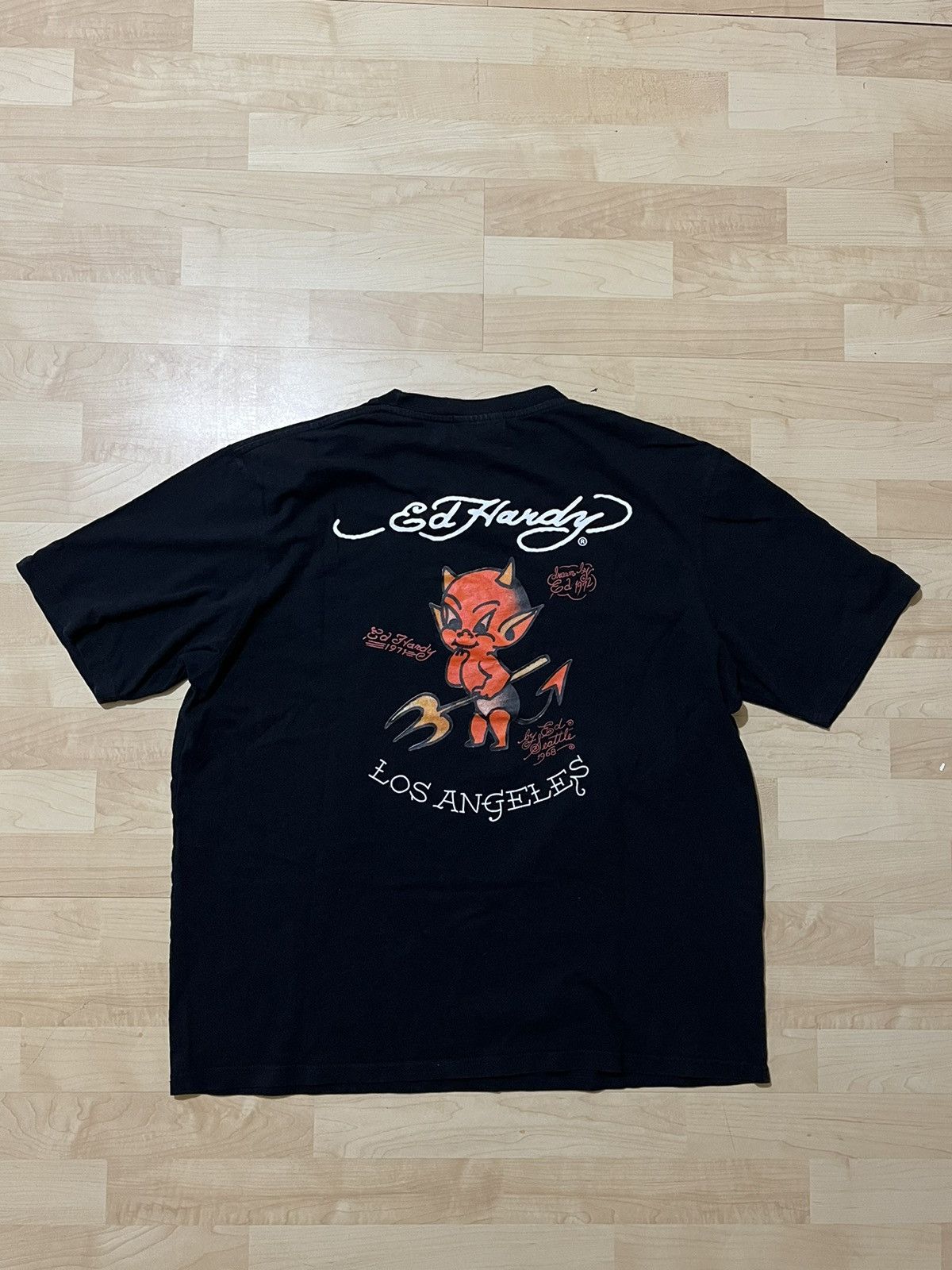 Ed Hardy × Japanese Brand × Vintage Ed Hardy Vintage Los Angeles Devil Graphic T-Shirt (3L) Size US XL / EU 56 / 4 - 5 Thumbnail
