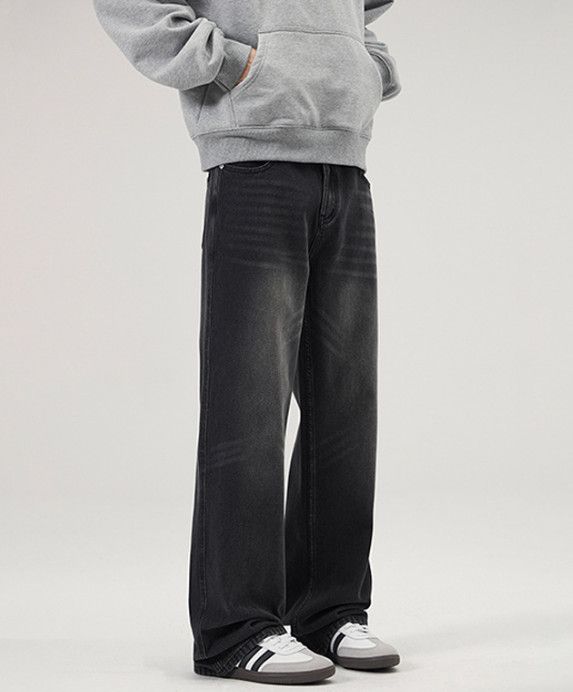 Vintage Retro distressed washed straight-leg baggy jeans for men Size US 32 / EU 48 - 4 Thumbnail