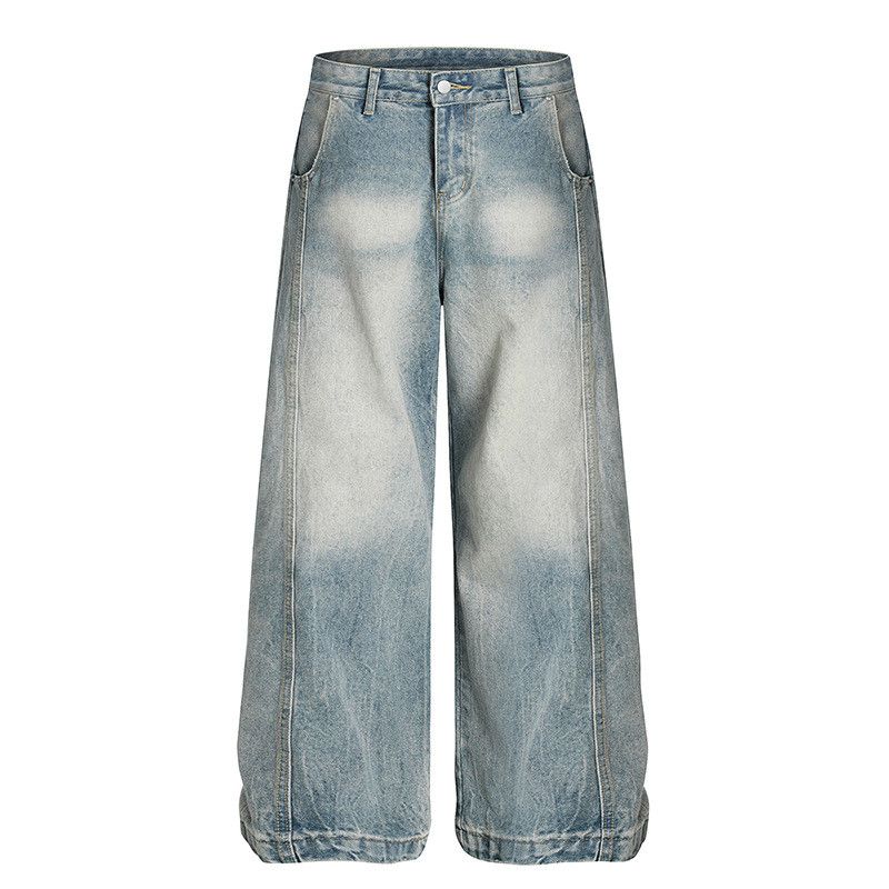 Vintage American retro patchwork loose curved jeans for men Size US 32 / EU 48 - 1 Thumbnail