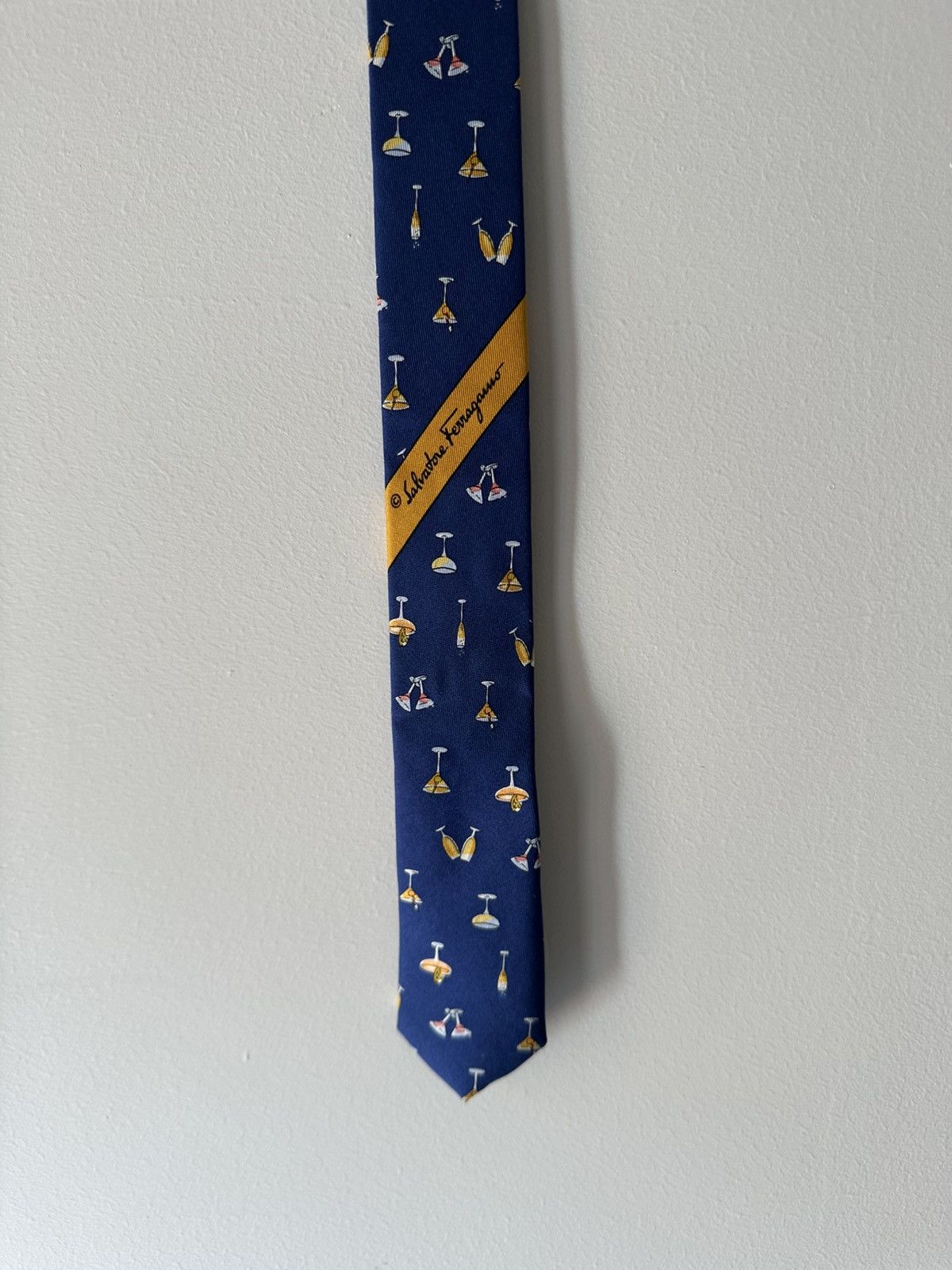 Salvatore Ferragamo Salvatore Ferragamo Silk Tie – Cocktail Glass Print Size ONE SIZE - 3 Thumbnail