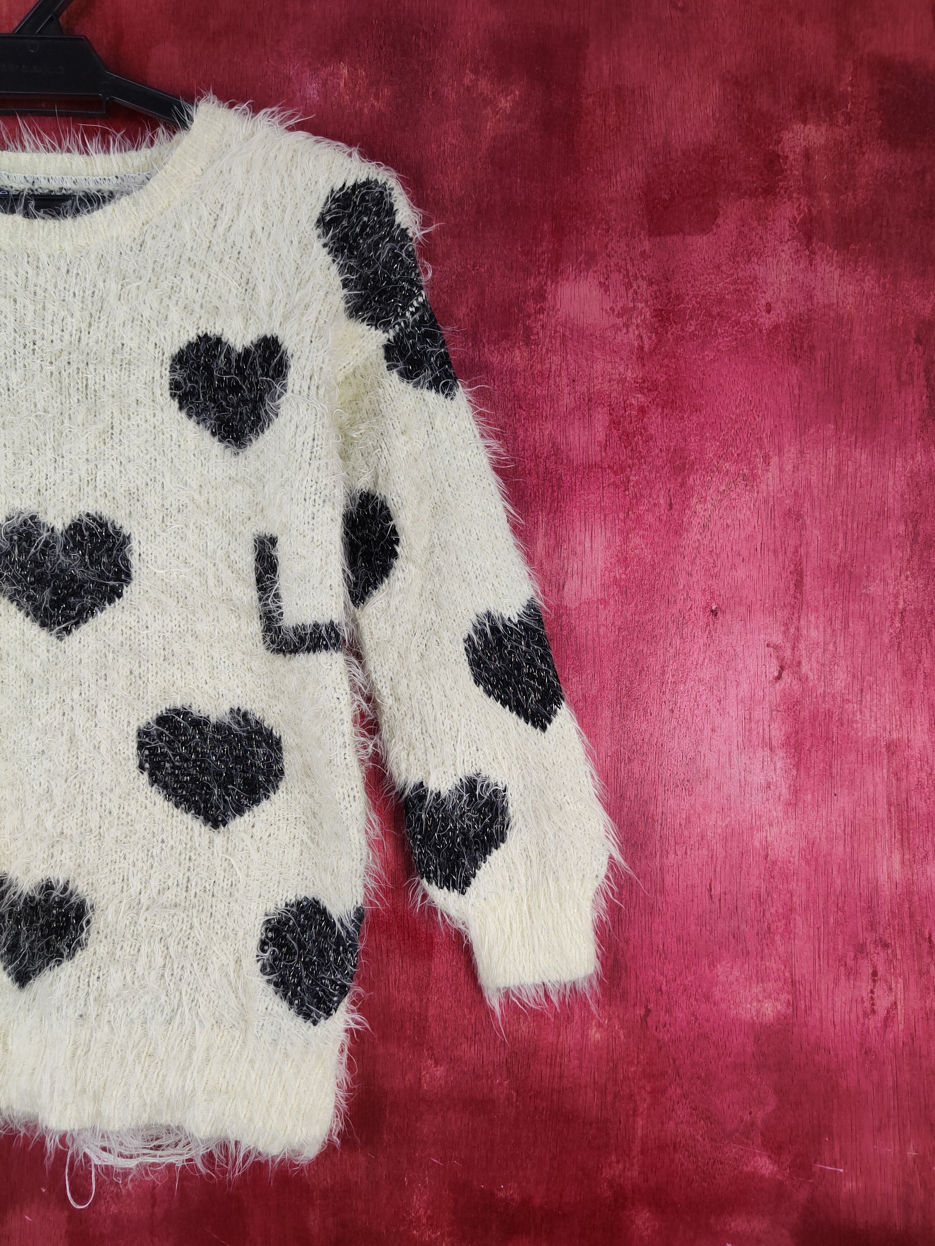 Homespun Knitwear × Japanese Brand × Vintage Pink Latte Yellow Shag Shaggy Fur Mohair Knitwear #S1992 Size XXS / US 00 / IT 34 - 7 Thumbnail