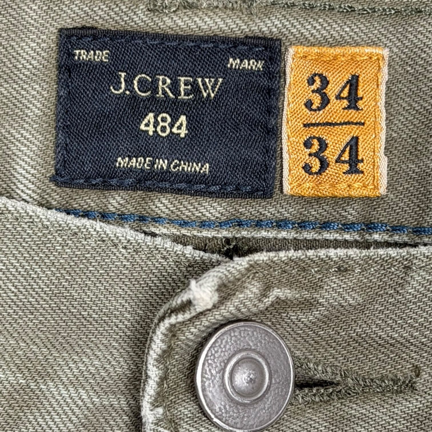 J.Crew J Crew Jeans Mens Green 484 Slim Straight Garment Dyed 34x34 Size US 34 / EU 50 - 4 Thumbnail