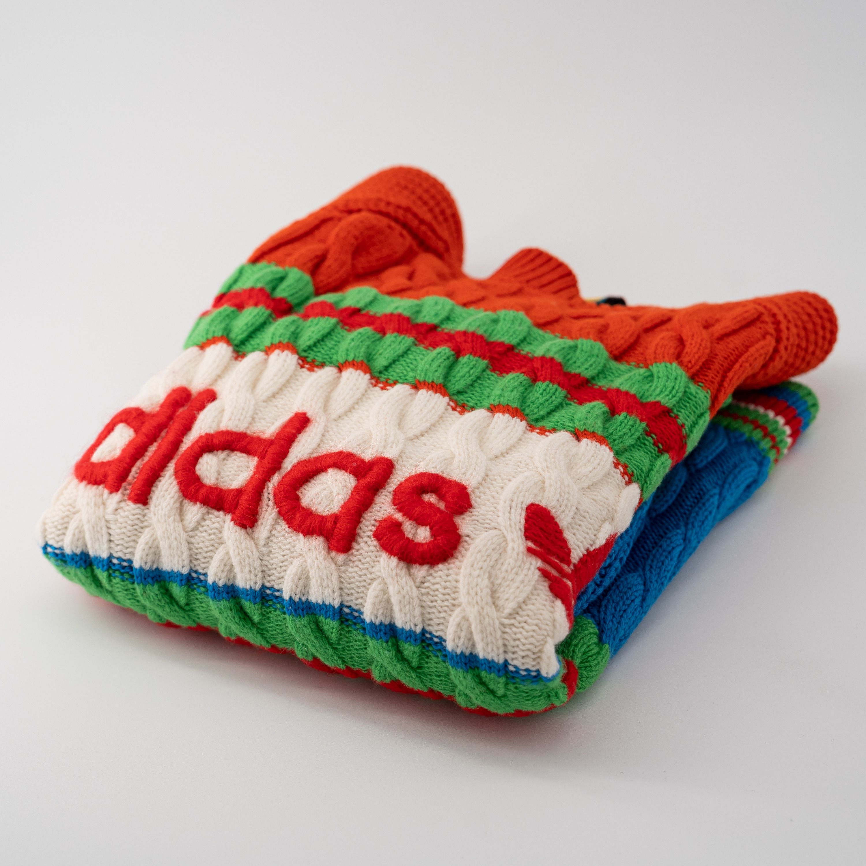 Gucci XS Gucci adidas Cable Knit Sweater Blue Green Red Wool Size XS / US 0-2 / IT 36-38 - 3 Thumbnail