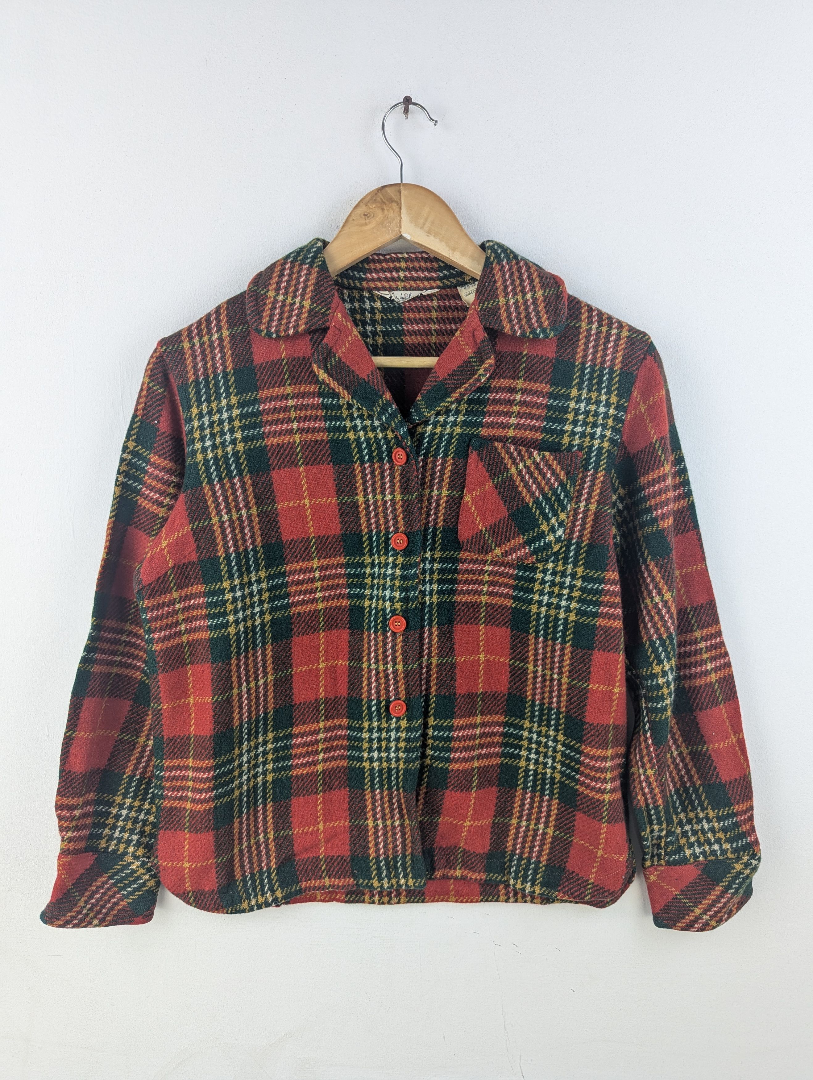 Flannel × Vintage Vintage Wool Shirt Button Up Checkered Scotland Pattern Size M / US 6-8 / IT 42-44 - 1 Thumbnail