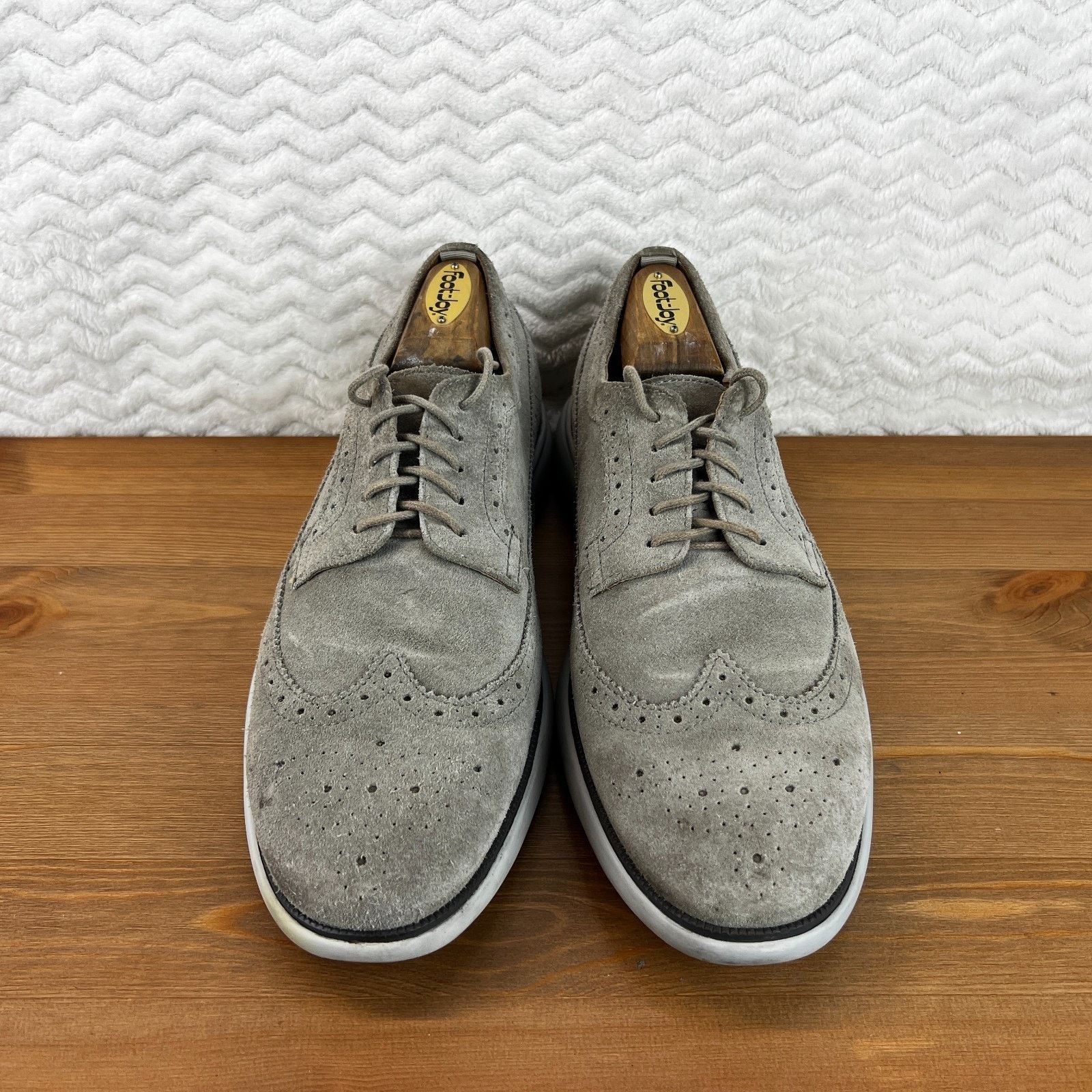 Geox Geox Mens Winfred Suede Shoes Gray Wingtip Brogues 42 US 9 Size US 9 / EU 42 - 6 Thumbnail