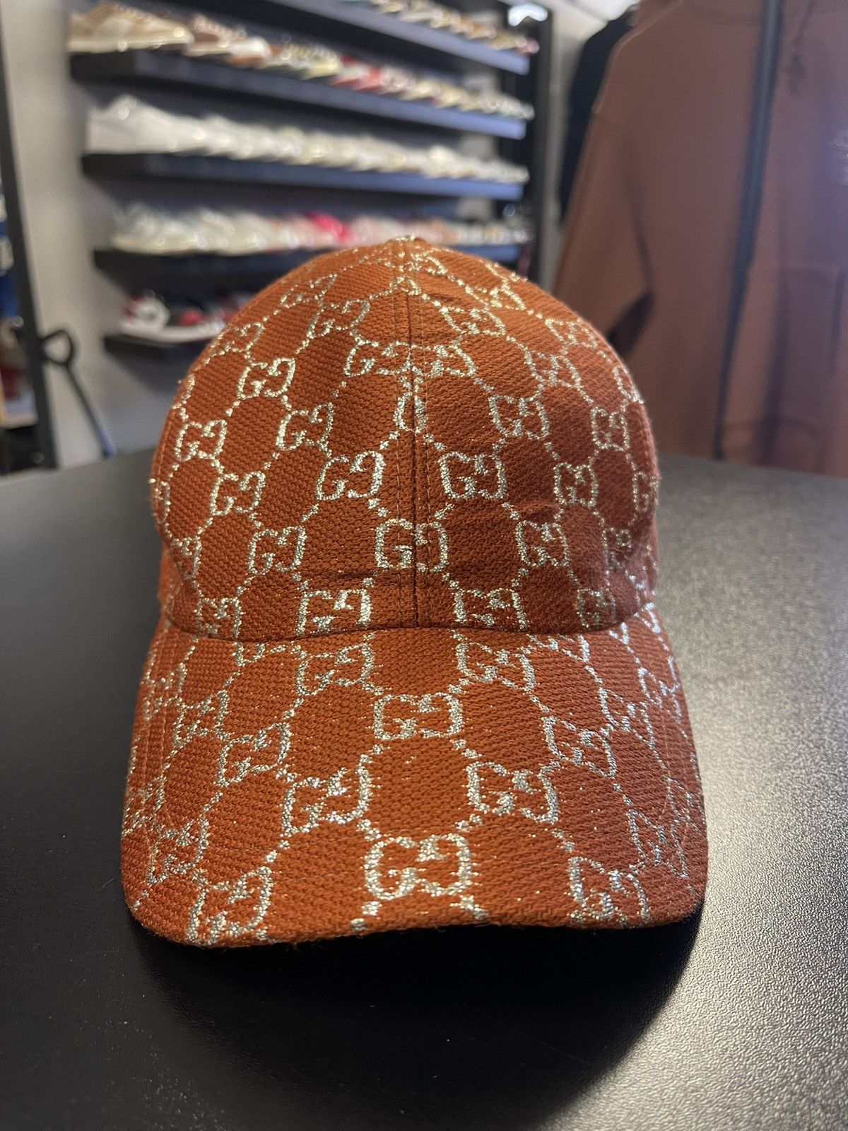 Gucci Gucci GG Monogram Lame Baseball Hat Rust/Silver Very Clean Size ONE SIZE - 1 Thumbnail