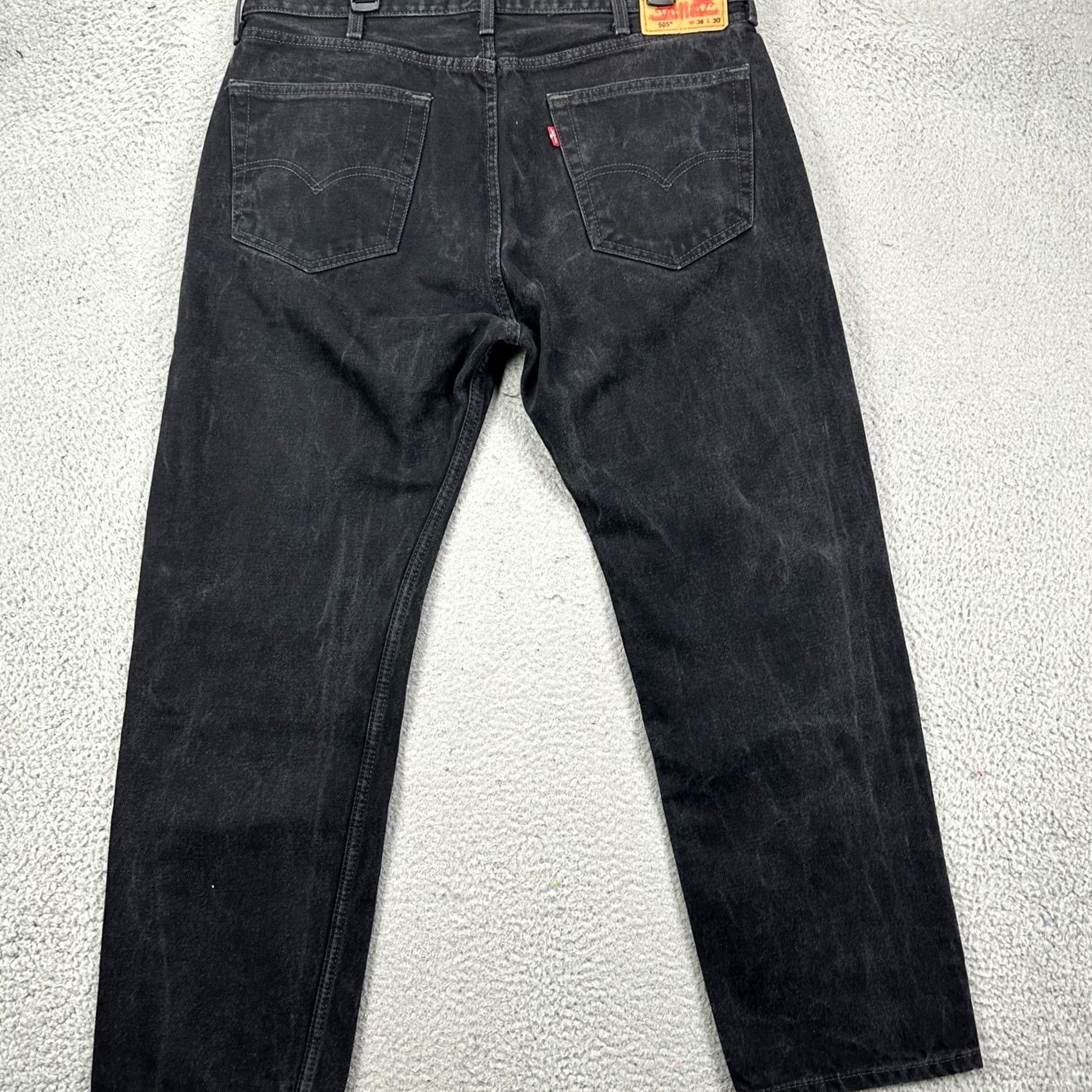 Levi's Levi's 505 Jeans Straight Mens 38X30 Black Dark Wash Red Tab 5 Pockets Denim Size US 38 / EU 54 - 2 Thumbnail