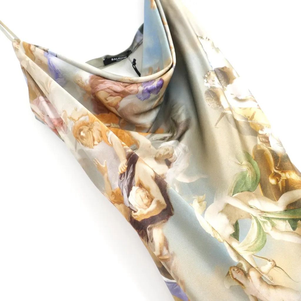 Balmain Balmain Sky Print Satin Mini Dress Size M / US 6-8 / IT 42-44 - 3 Thumbnail