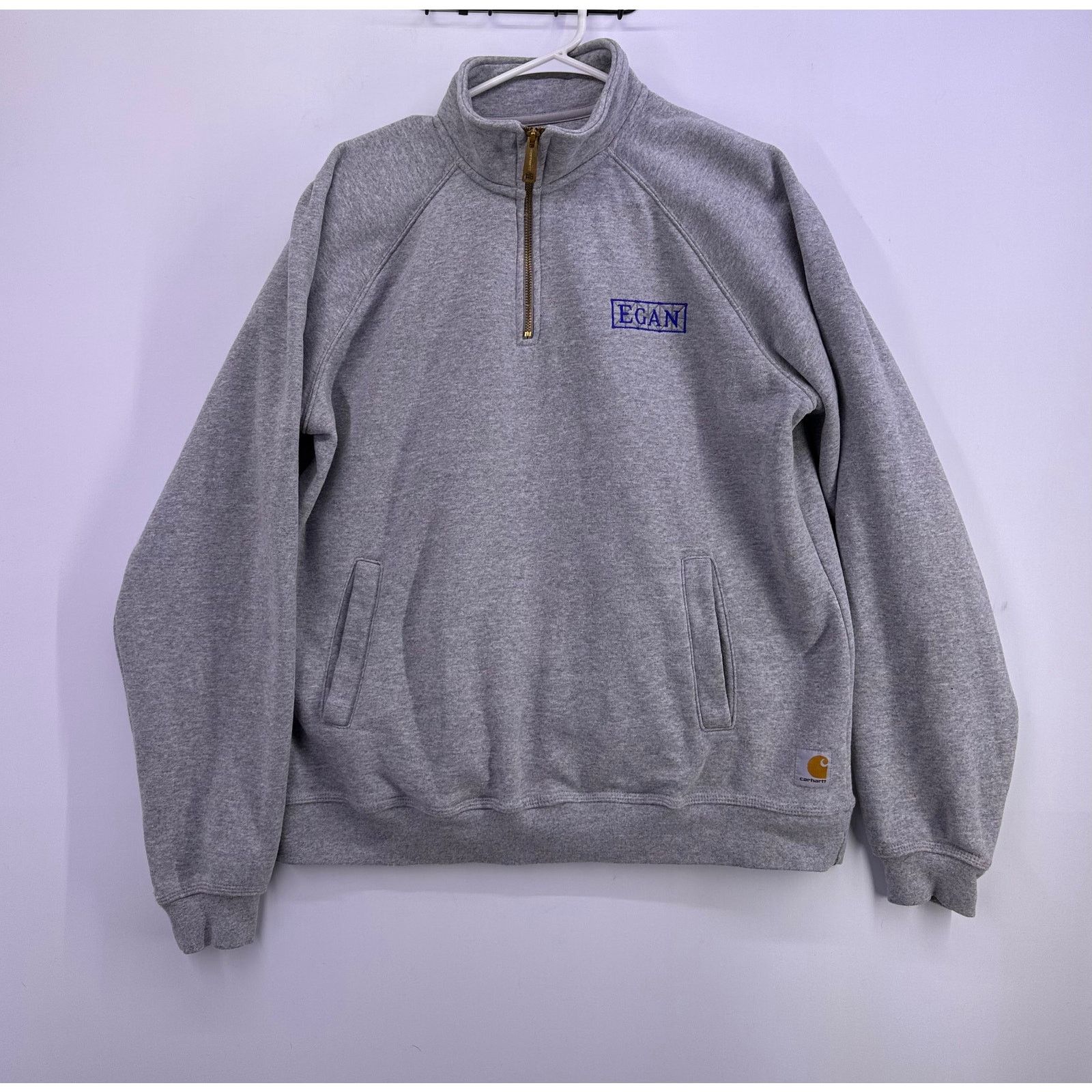 Carhartt Carhartt Gray 1/4 Zipper Thick Crewneck Sweater Size Large Size US L / EU 52-54 / 3 - 1 Thumbnail