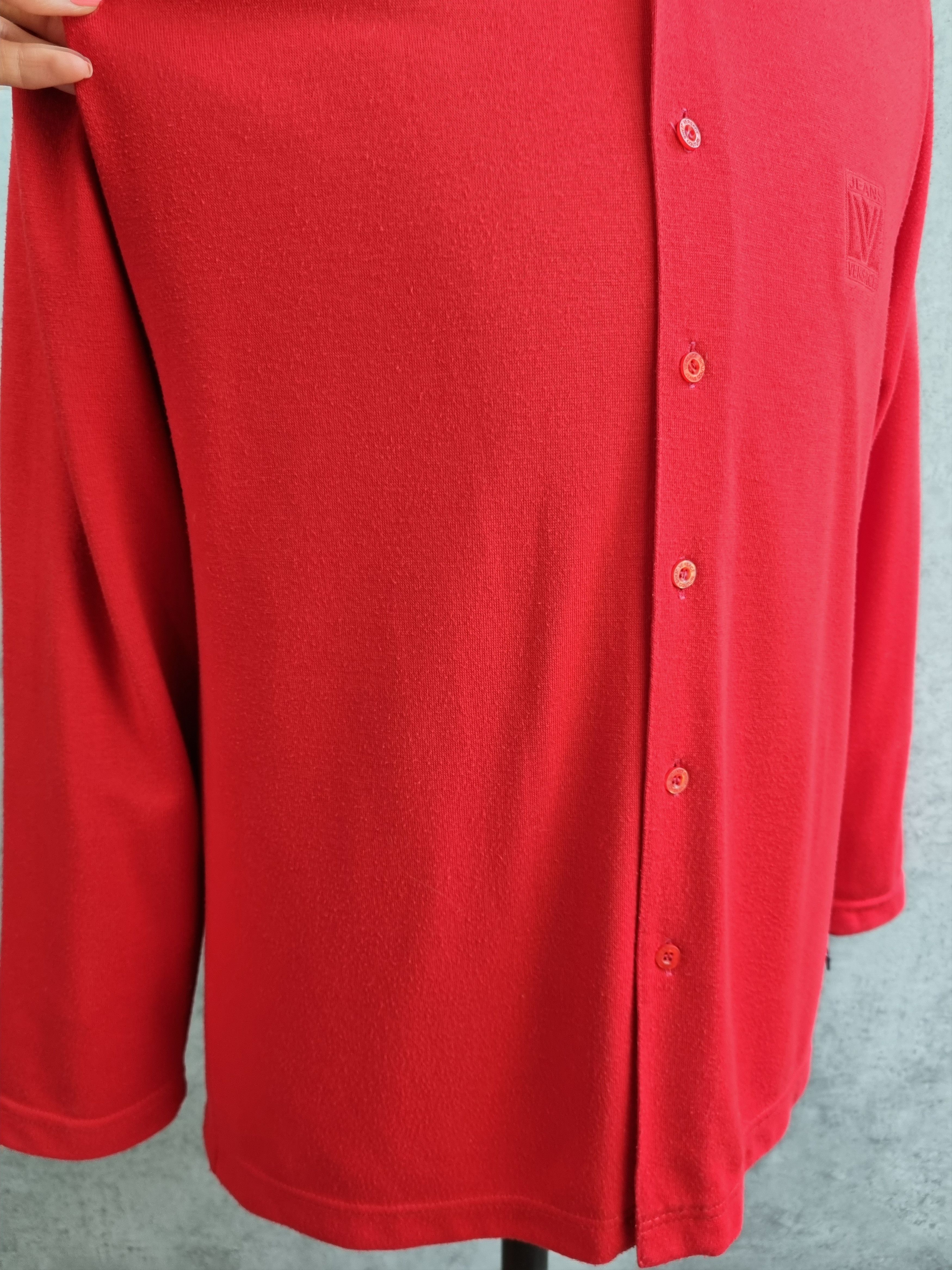 Gianni Valentino × Versace × Vintage Rare VERSACE Fluffy Comfy Collared Sweater Button Up Size US XL / EU 56 / 4 - 7 Thumbnail