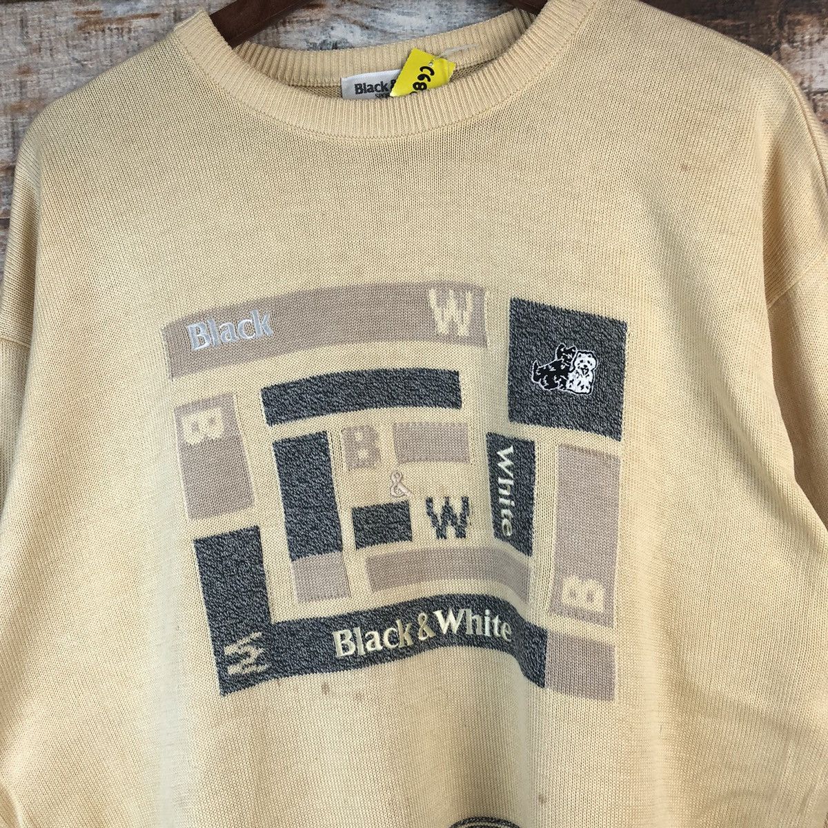 Homespun Knitwear DL Black White sportwear vintage japan Beige Knitwear #C686 Size US M / EU 48-50 / 2 - 5 Thumbnail
