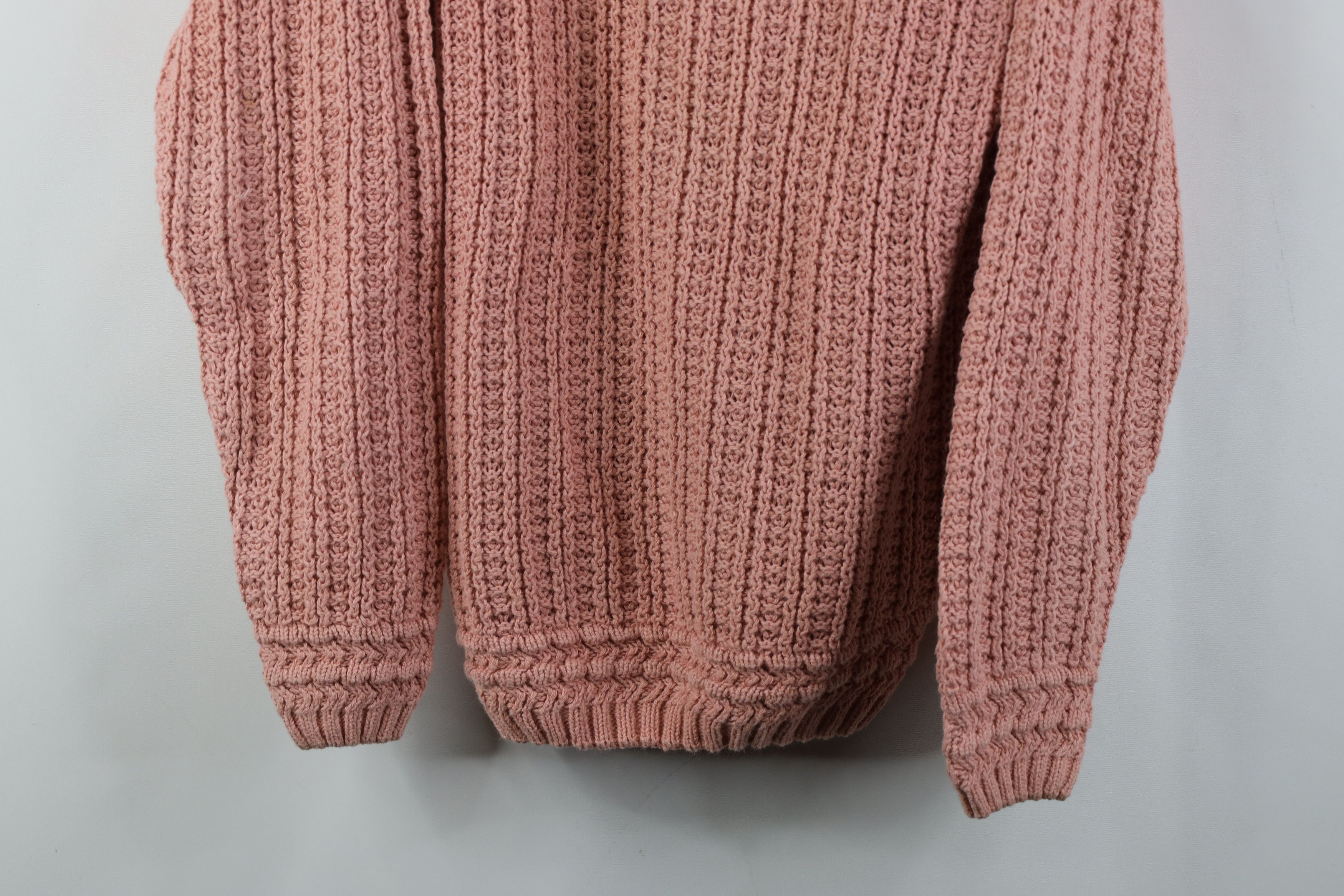 Vintage Vintage 90s Streetwear Ribbed Knit Crewneck Sweater Pink Size XS / US 0-2 / IT 36-38 - 3 Thumbnail