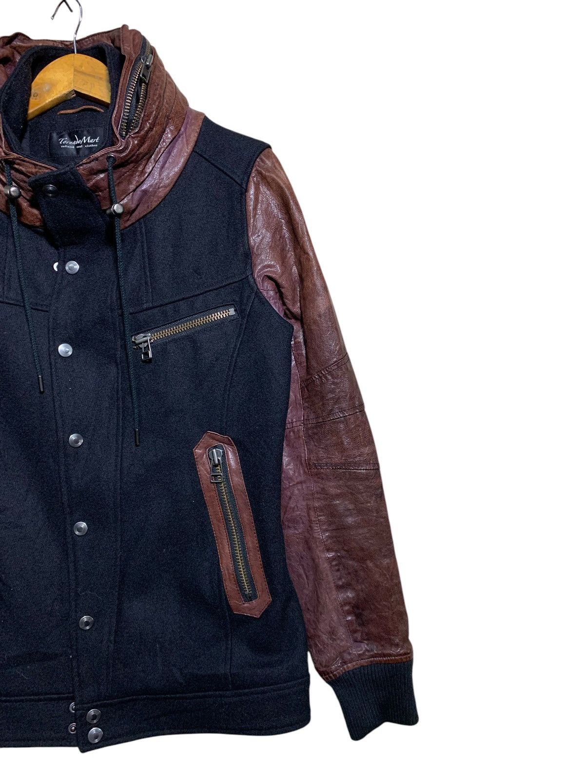 Tornado Mart 🔥TORNADO MART JAPAN WOOL/LEATHER JACKETS DETACHED HOODIE Size US M / EU 48-50 / 2 - 3 Thumbnail