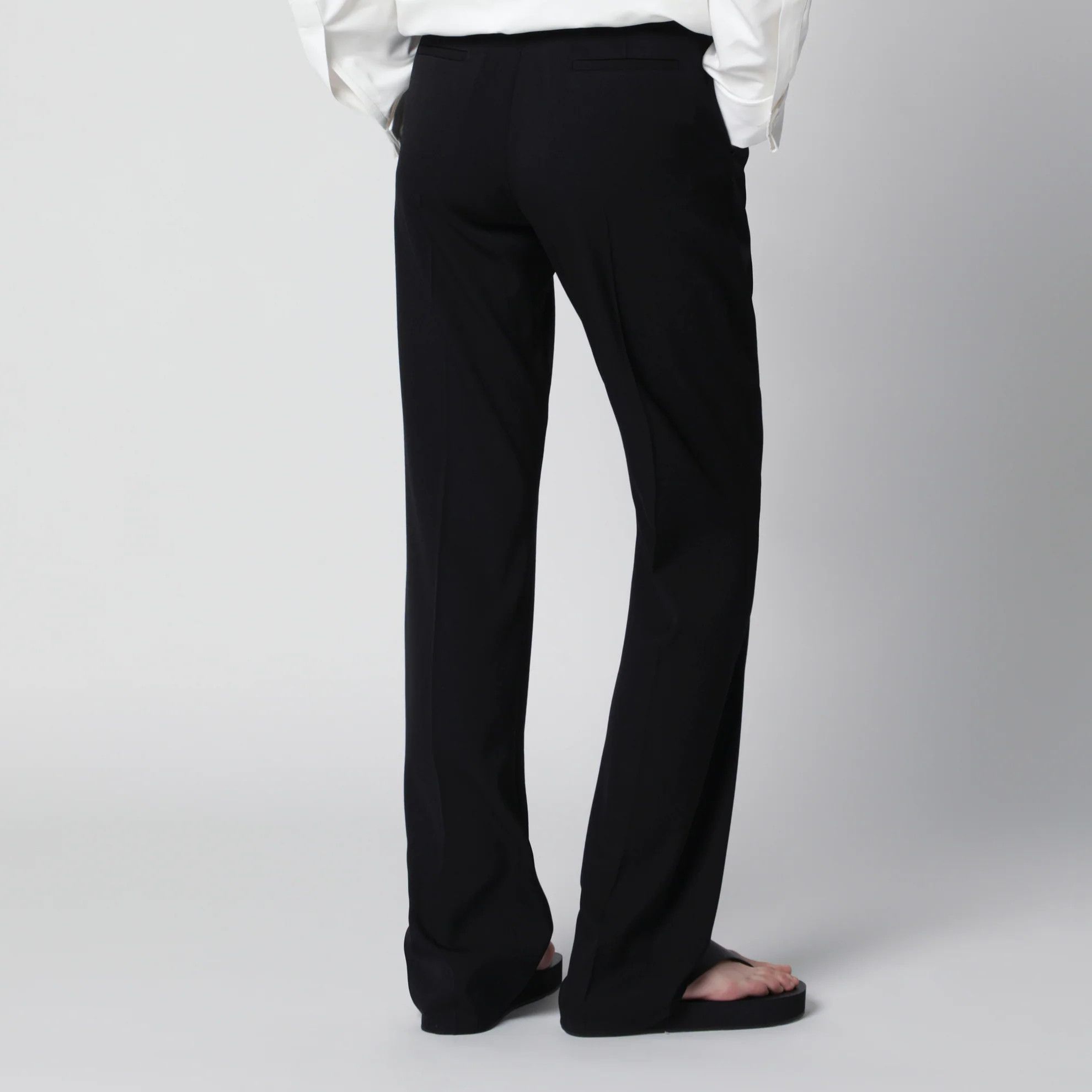 Balenciaga o1d2blof0426 Slim Wool Trousers in Black Size 27" / US 4 / IT 40 - 4 Thumbnail