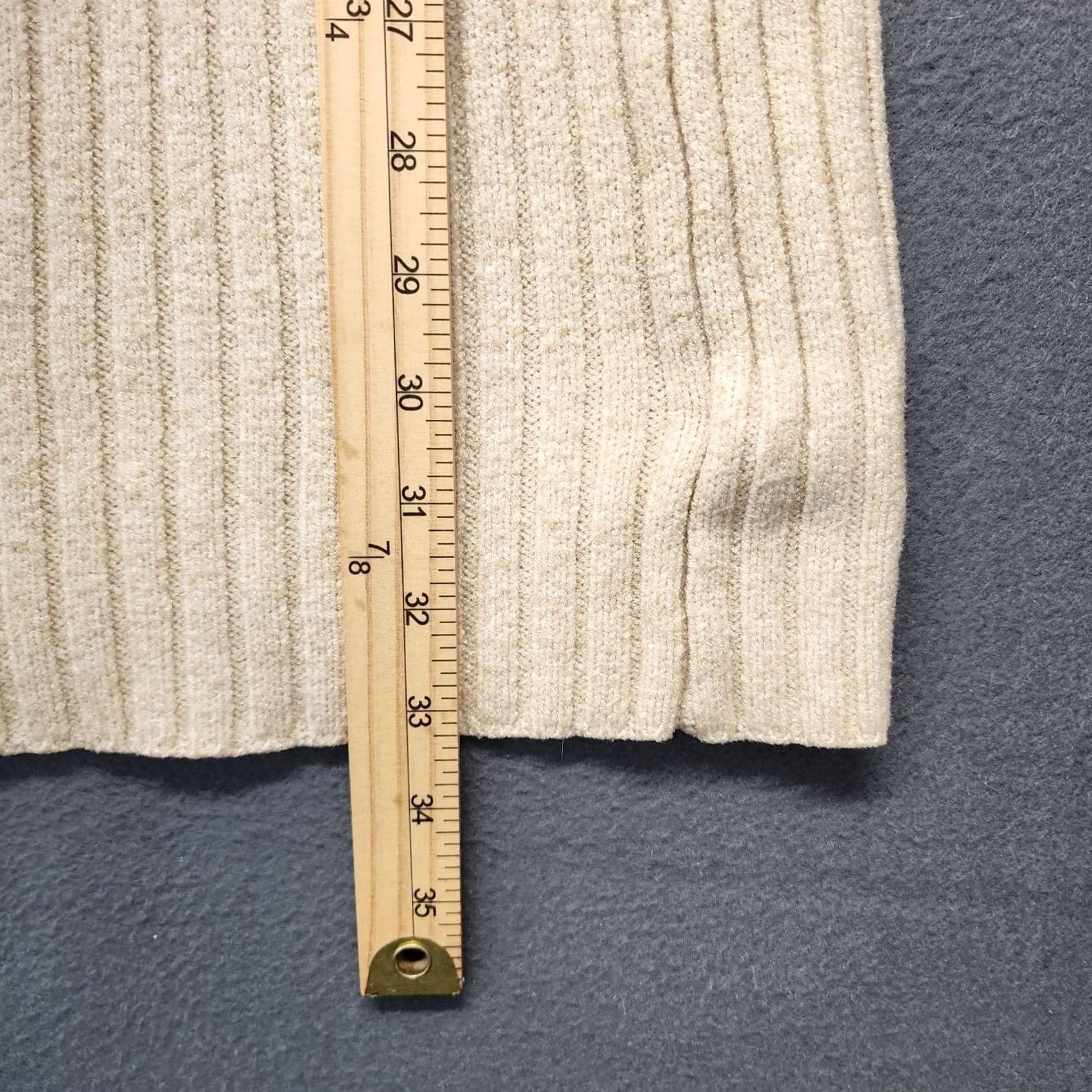 Vintage Time And Tru Skirt Womens 3XL Beige Ribbed Knit Pull On Stretch Midi Classic Size 40" / US 18 - 5 Thumbnail