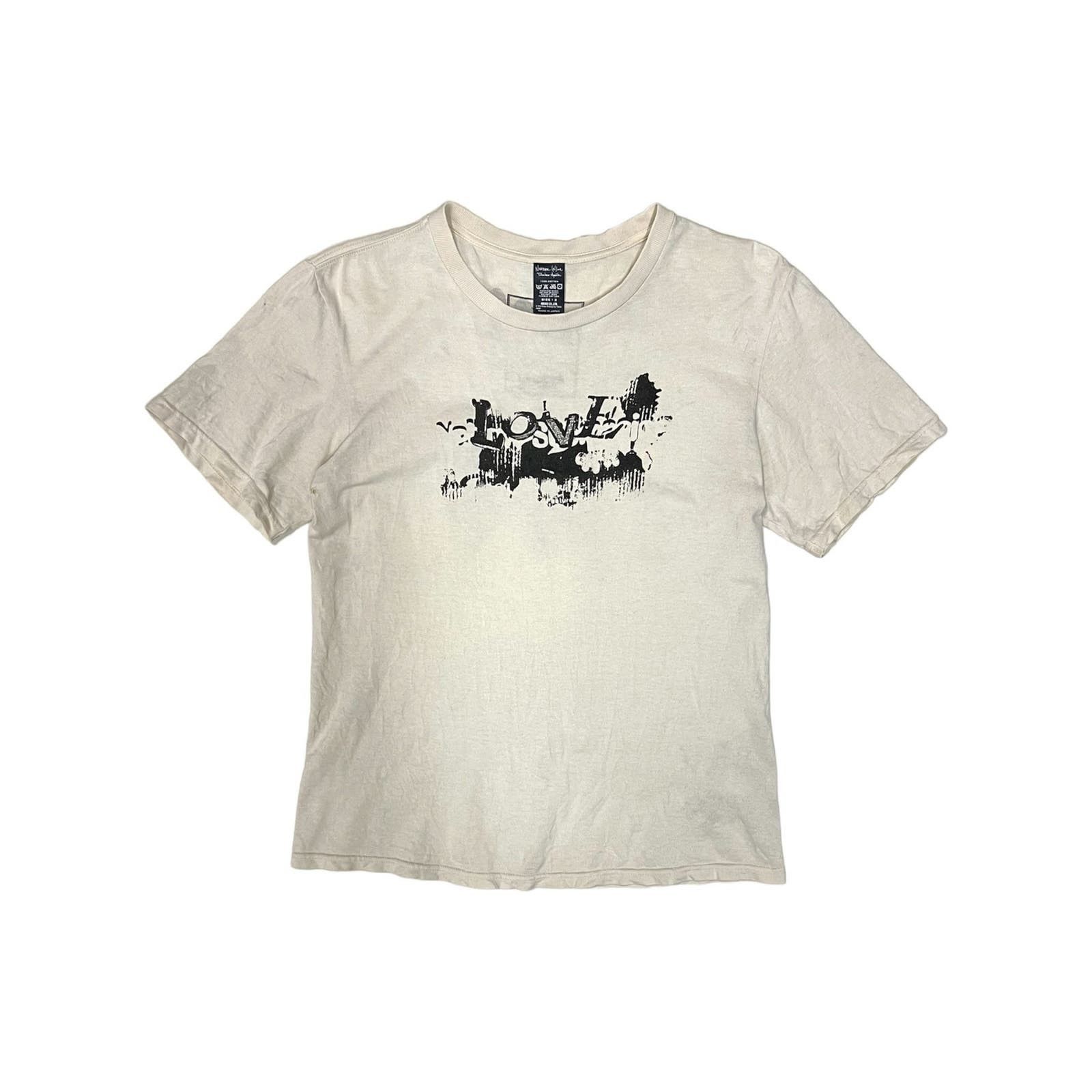 image of Number (N)Ine X 3D Soft Texture Beatles Love Romp Tee in Tan, Men's (Size Medium)
