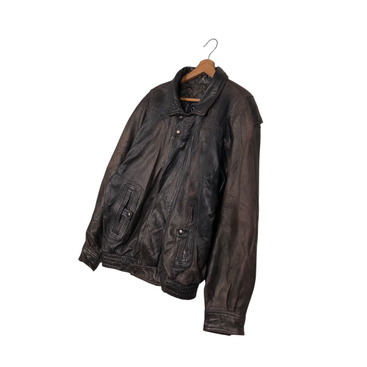 Vintage 📌Vintage Biker Leather Jacket Vivalini Aero Leather Design Size US L / EU 52-54 / 3 - 3 Thumbnail