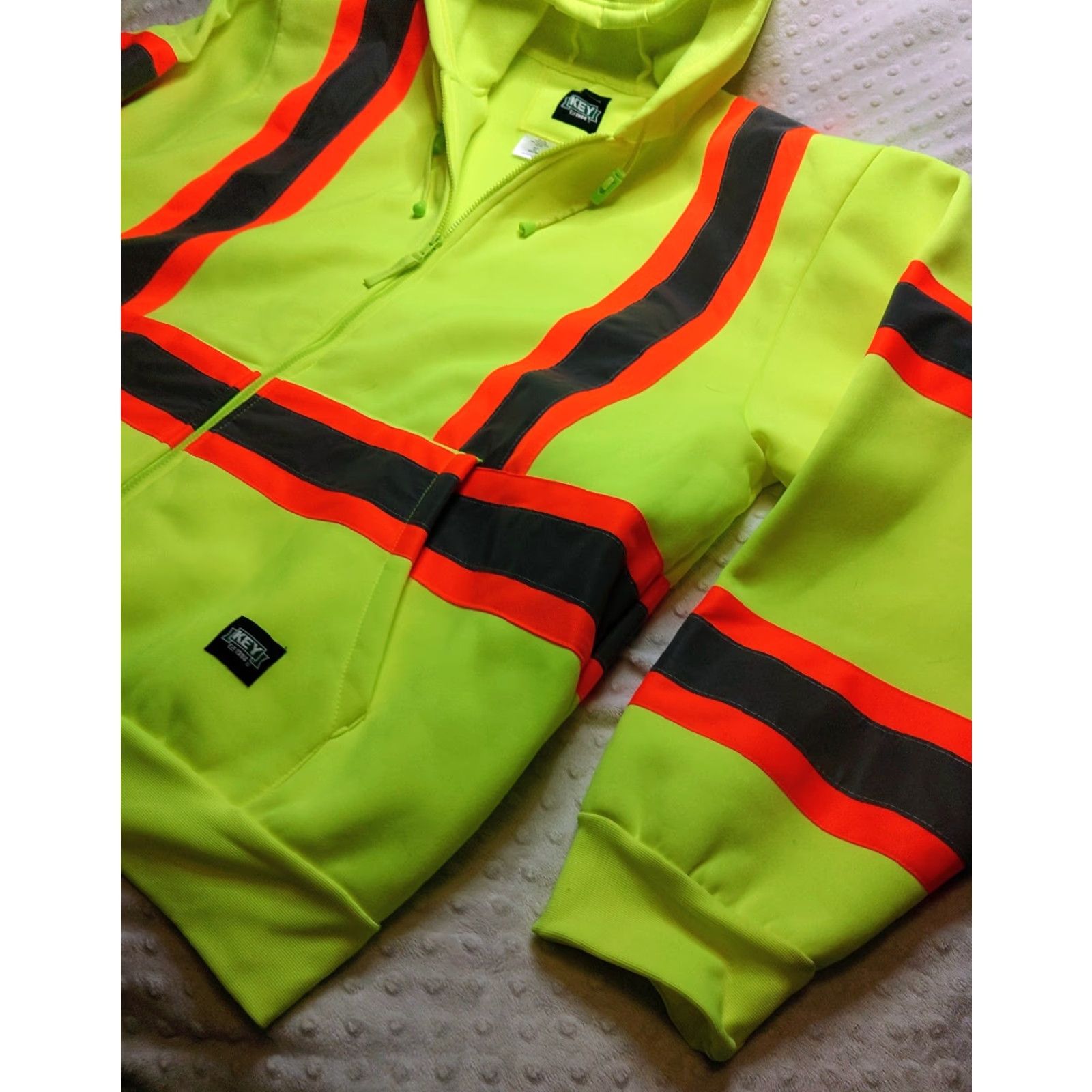 Vintage Key Safety Work Wear Hoodie 2XLT Mens Yellow Reflective High Visibility Hoodie Shirt (Wear) Size US XXL / EU 58 / 5 - 5 Thumbnail