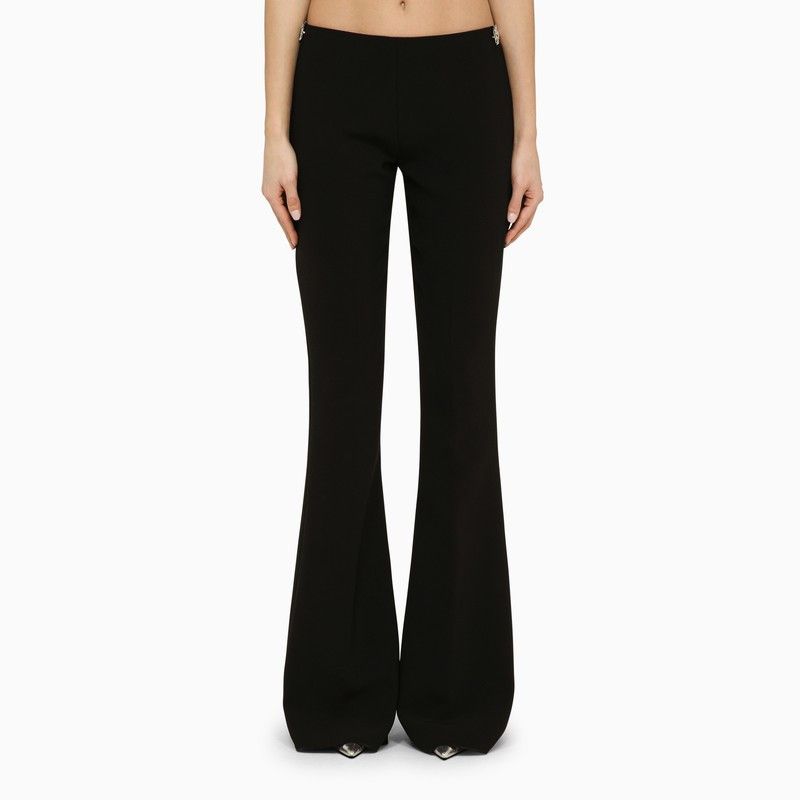 image of Dsquared2 Black Palazzo Trousers With Jewel Detail, Women's (Size 27)