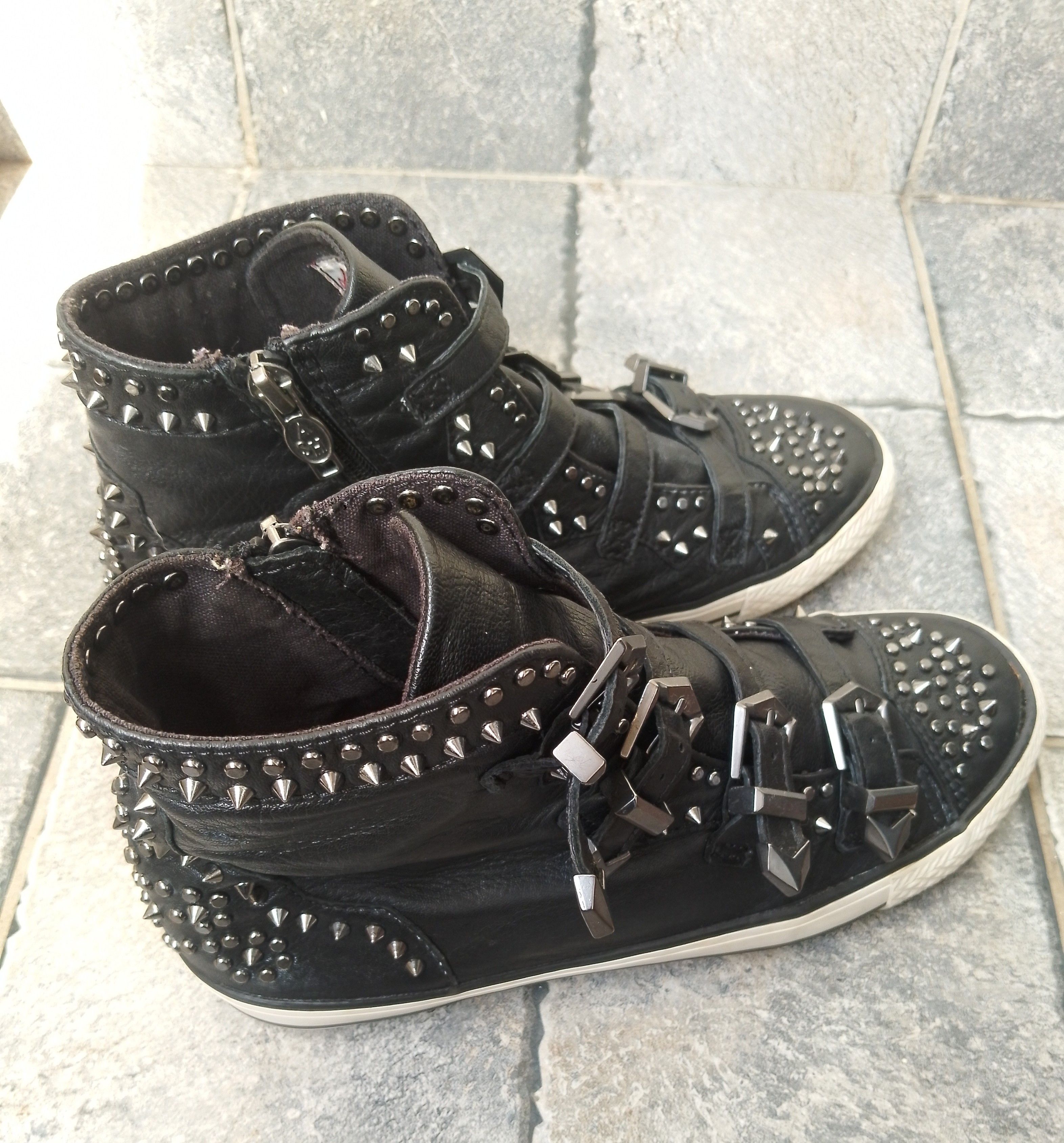 ASH Ash lambskin leather studded sneakers Size US 8 / IT 38 - 4 Thumbnail