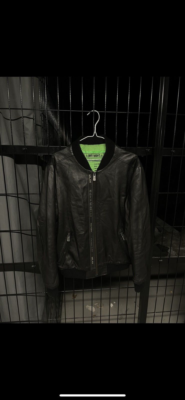 image of Frankie Morello Leather Jacket in Black, Men's (Size Medium)
