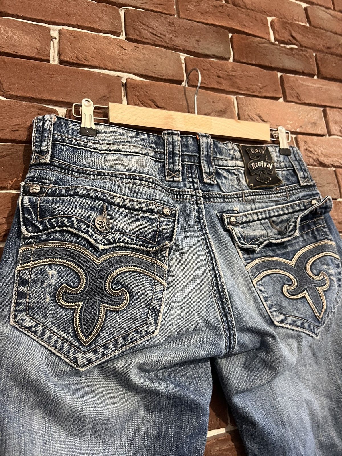 Rock Revival Rare Vintage Rock Revival Drip Denim Jeans Pants USA 32 Size US 32 / EU 48 - 8 Thumbnail